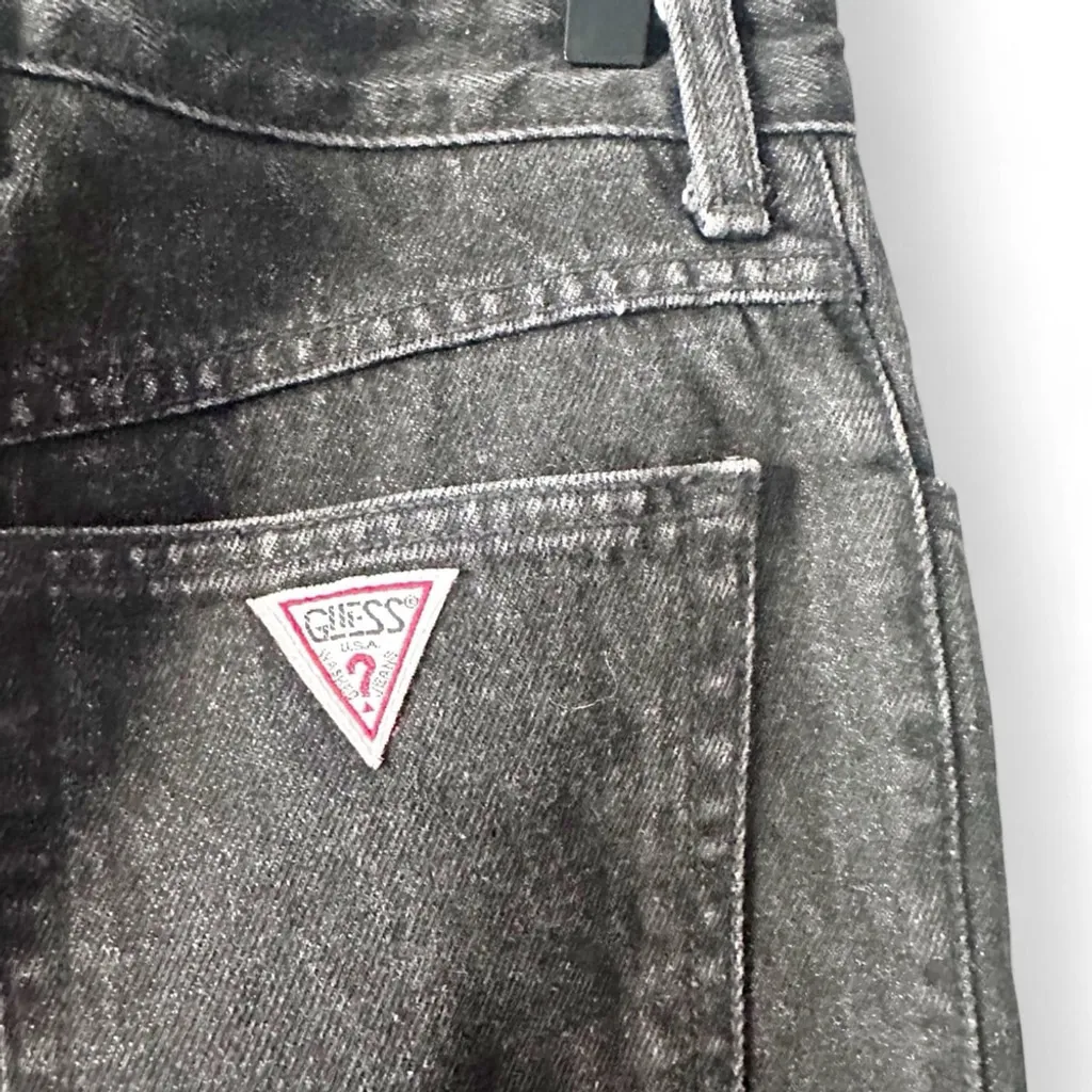 Vintage GUESS by Georges Marciano Black High-Waisted Tapered Jeans Sz 32 USA - Image 5