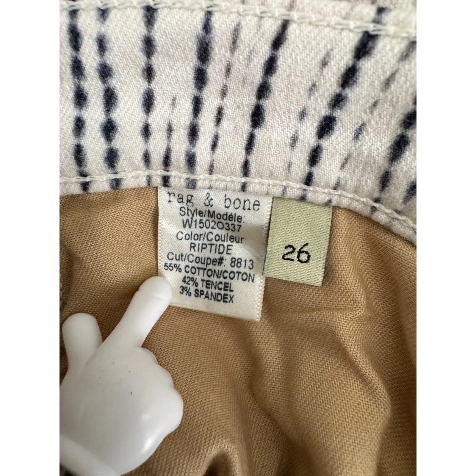 Rag & Bone Printed‎ Skinny Jeans Designer Denim Pants Black White Size 26 - Image 9