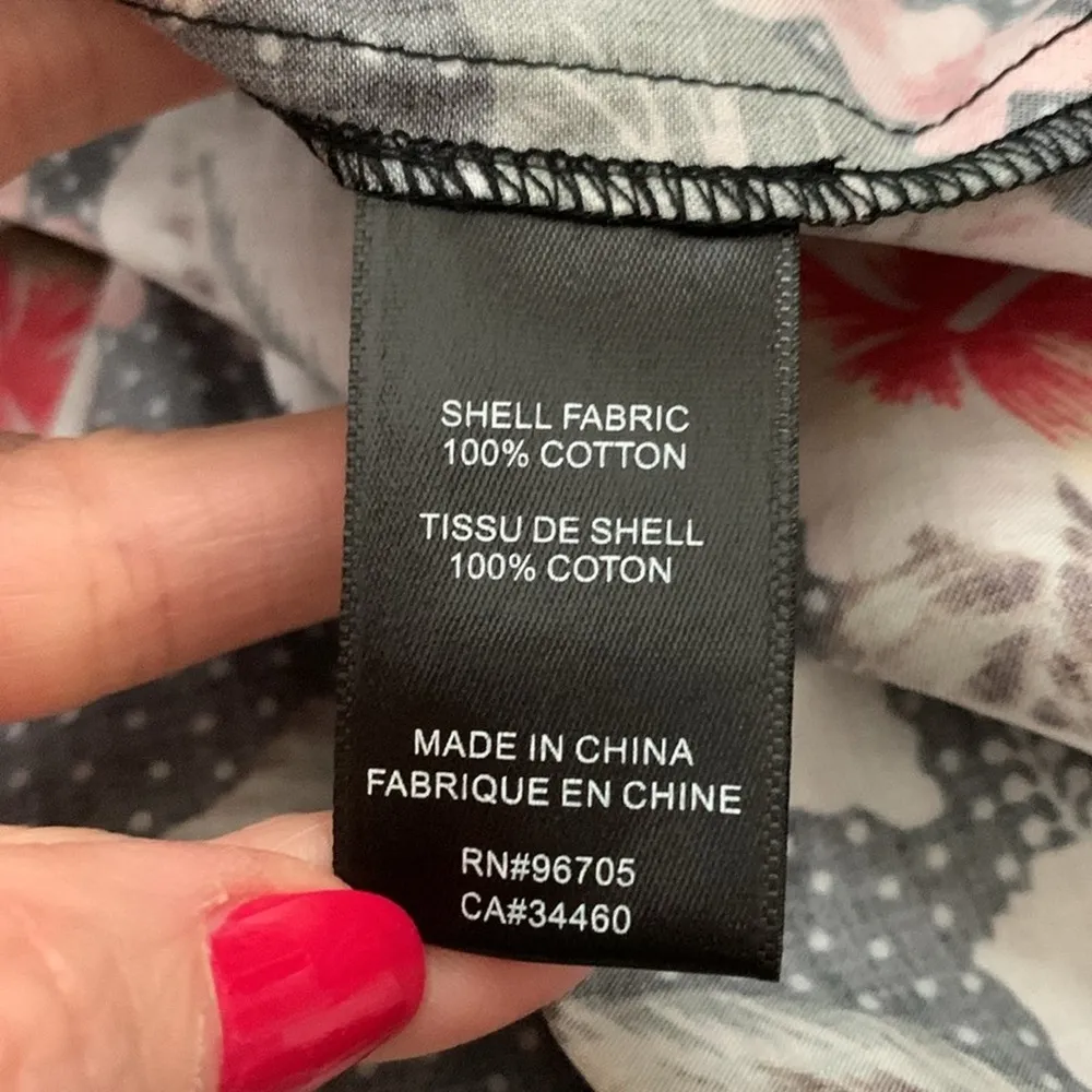 Rebecca Taylor Polka Dot Hawaiian Floral Sleeveless Bow Detail Midi Dress Size 2 - Image 7