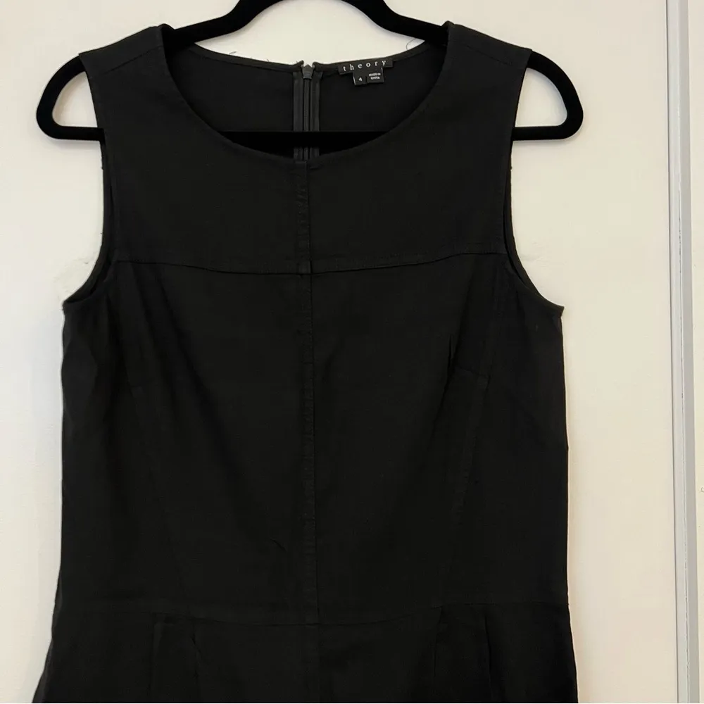 Theory Hadrine Blend Black Linen Romper - Image 9