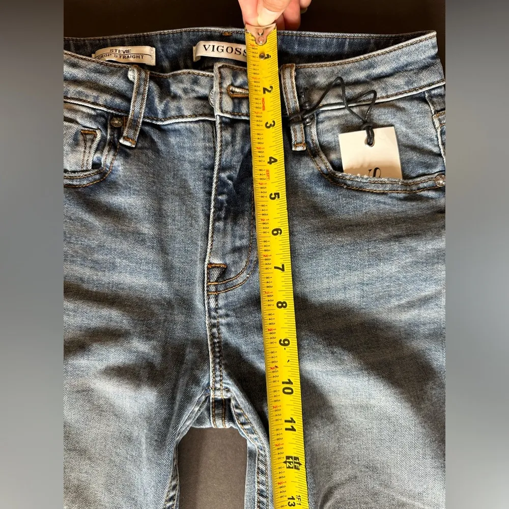 Vigoss (24) Hige Rise NWT Stevie Straight Crop, Raw Hem, light wash - Image 10