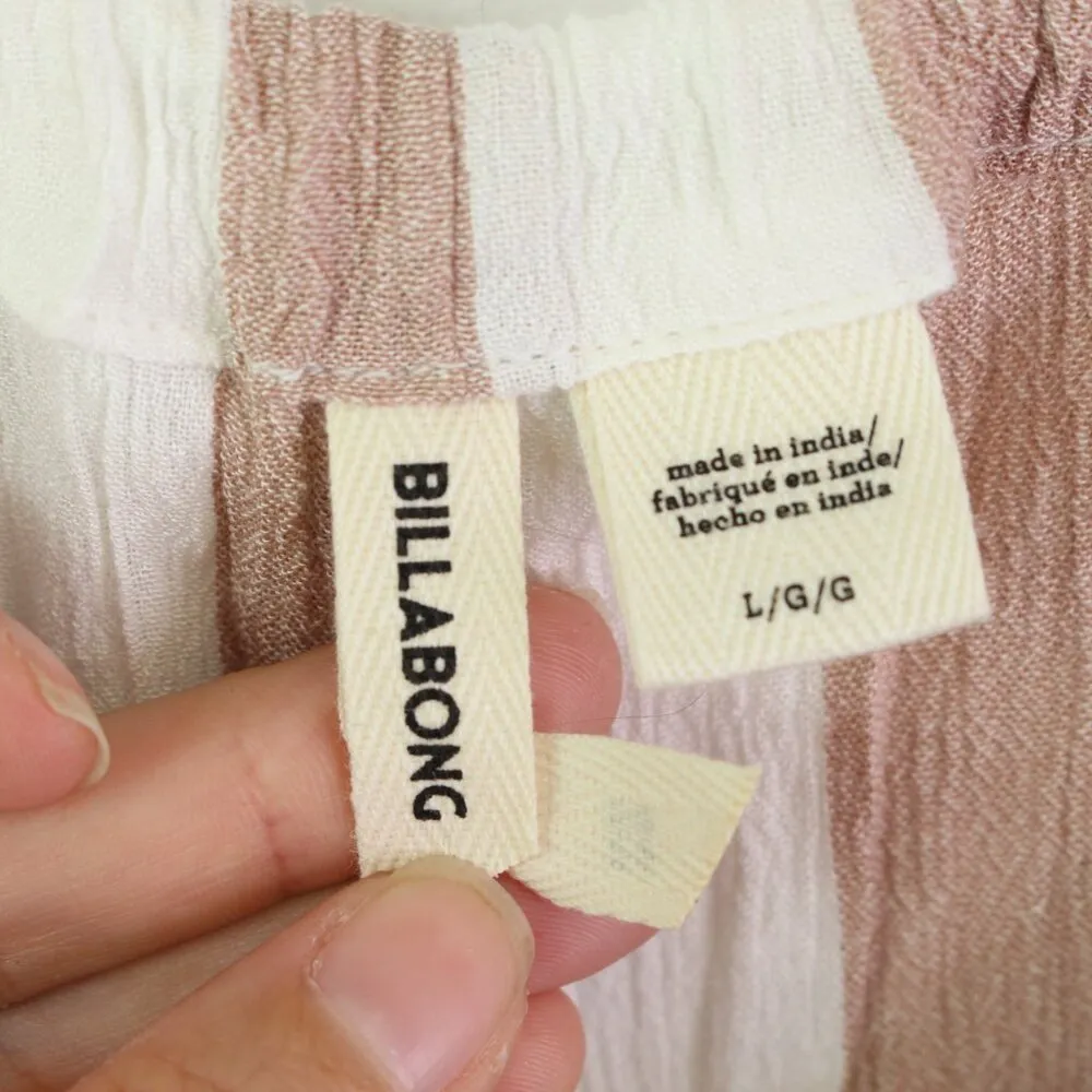 Billabong Striped Halter‎ Romper Cover Up Size L - Image 6