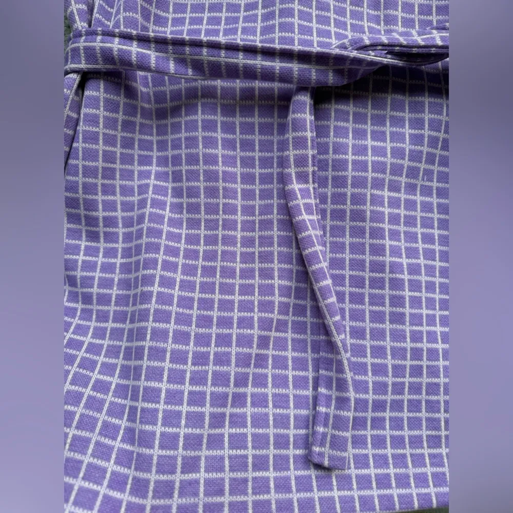 Vintage NOS Chapter Two Wamsutta fabric purple plaid tunic pants set, size XL - Image 5