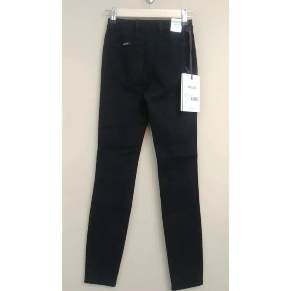 ModCloth Rollas Westcoast Super Skinny Mid Rise Black Ripped Knee Jeans Size 0 - Image 5