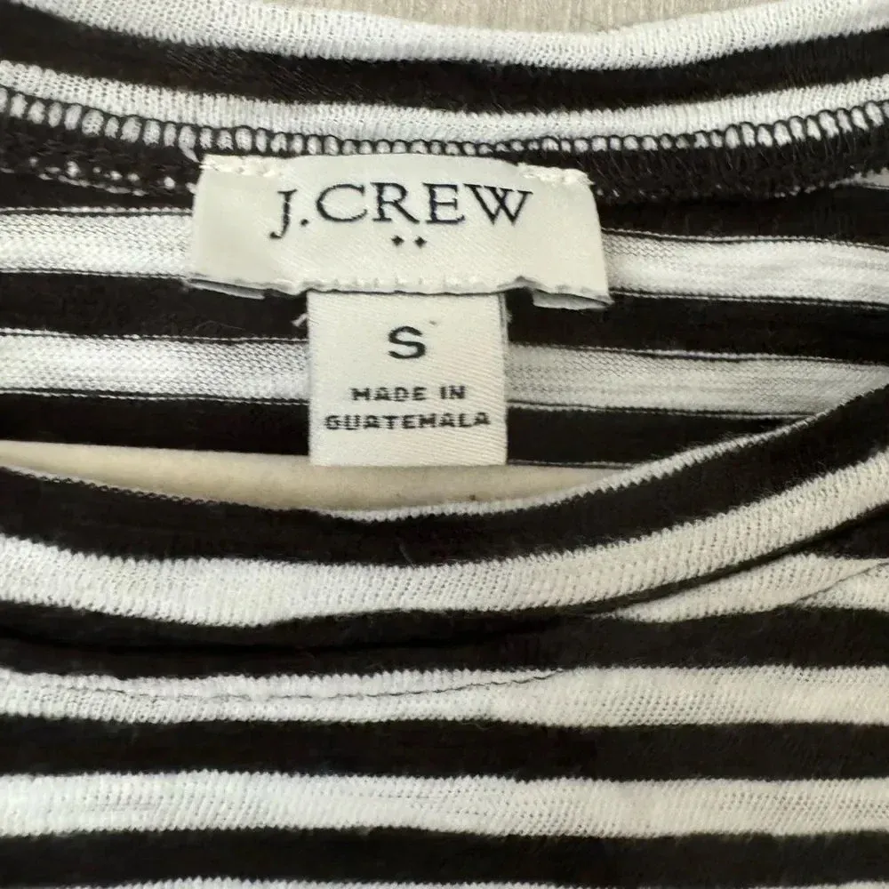 JCrew Striped Black and White Shortsleeved‎ 100% Cotton Dress - Image 7