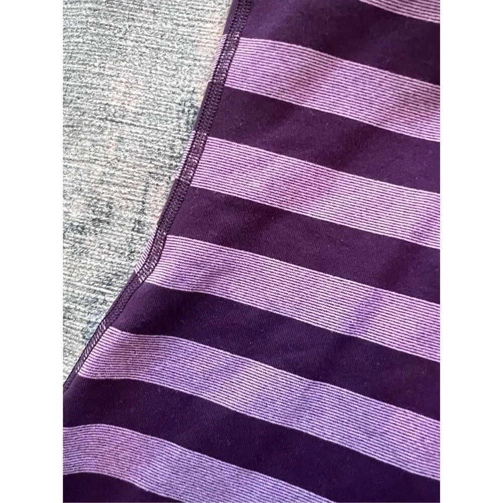 Lululemon Purple Zinfandel Deep Purple Stripe Power Y Athletic Tank Top Size 6 - Image 5