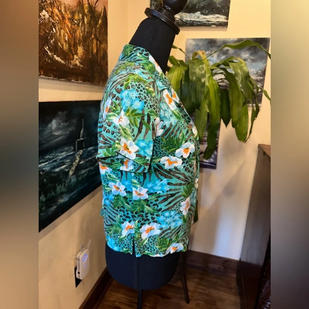 EUC Westbound Women tropical tiki Cotton Shirt/Blouse Sz 6 - Image 5