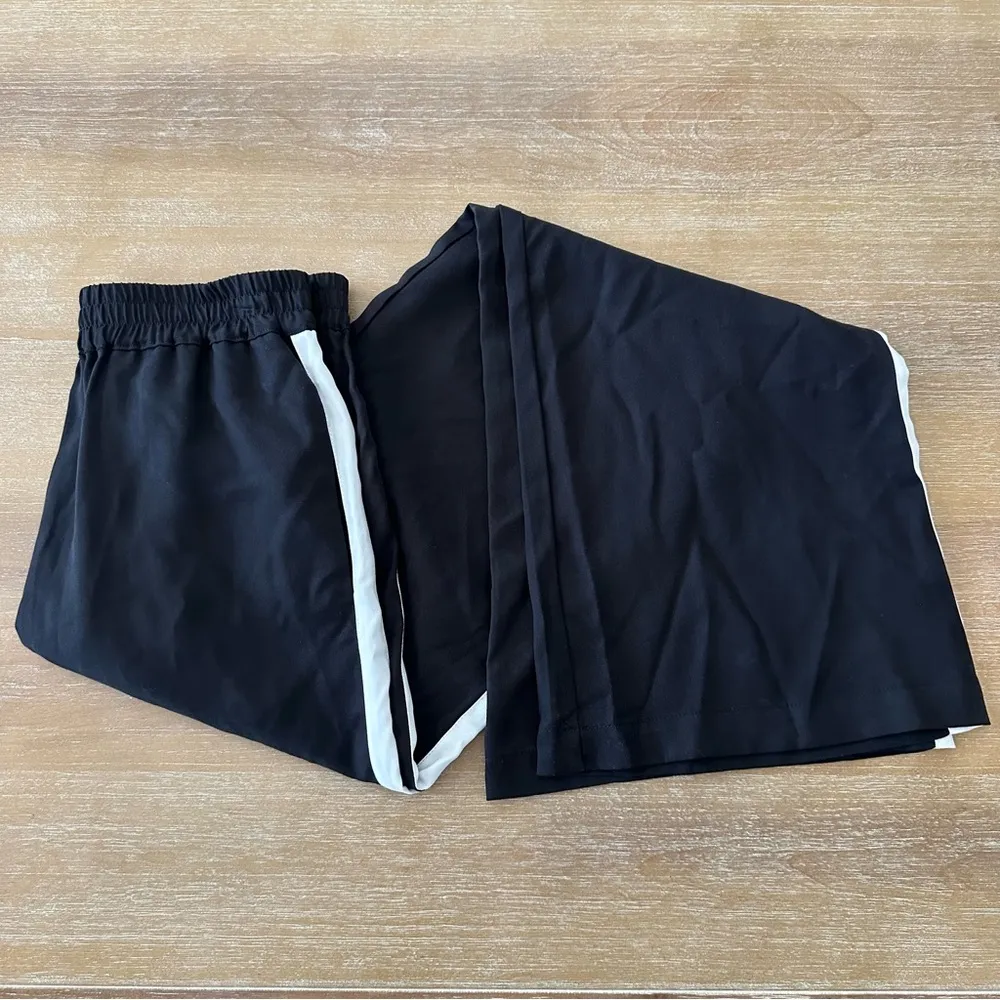 Evereve Black Stripe Track Pants - Image 2