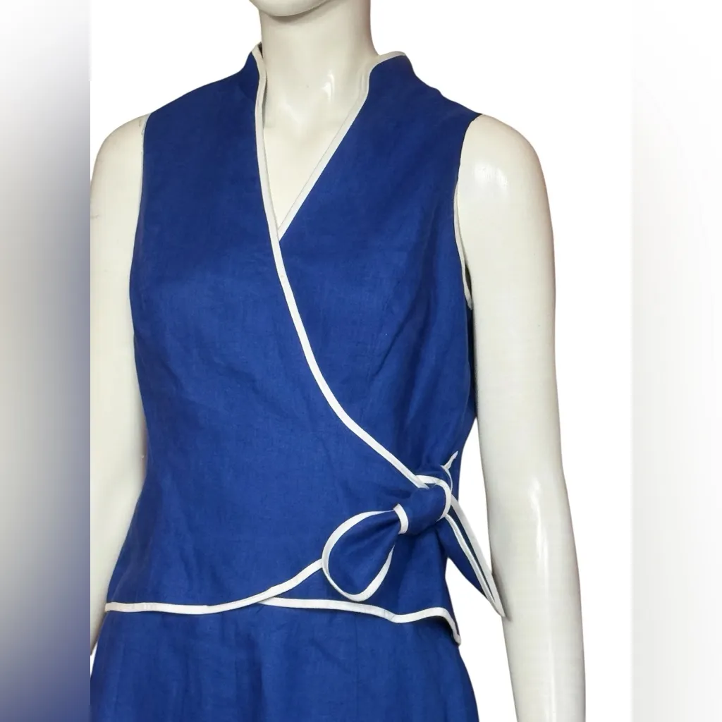 Talbots Linen Blue and White Long Skirt and Top Size 6 - Image 8