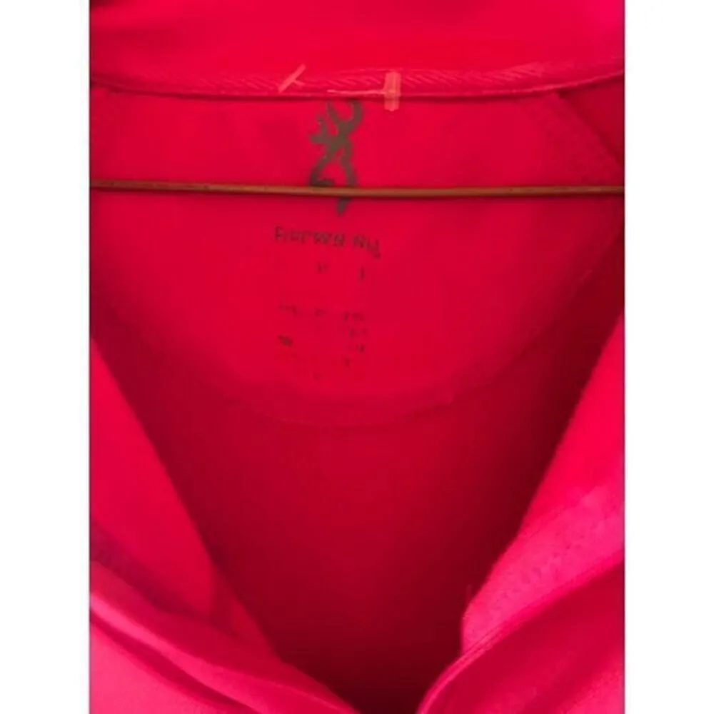 Browning‎ Pink Quarter-Zip Performance Pullover Camo Accents Hunting Activewear - Image 3