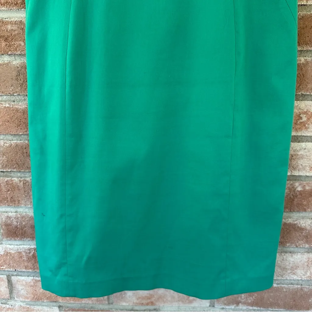 T Tahari Sleeveless Sheath Pencil Dress Women’s 8 Turquoise Gold Piping - Image 3