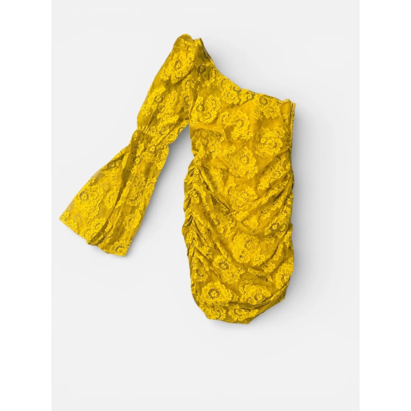 For Love & Lemons Tiana Yellow Lace Mini Dress Size Small NWT - Image 6