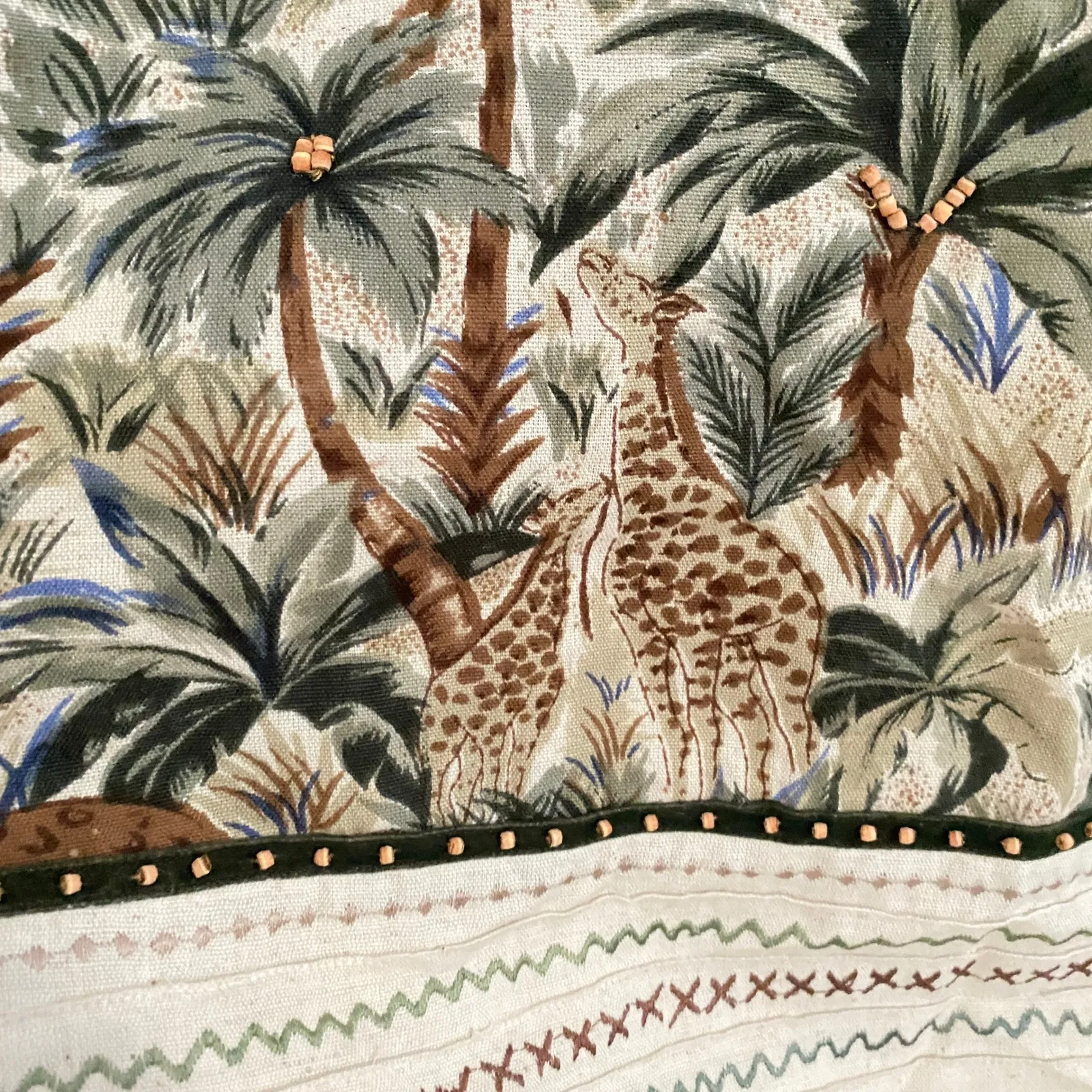 Vintage Tantrums Safari Animal Print Midi Skirt M Stretch Waist Pockets Country Tan Size M - Image 7