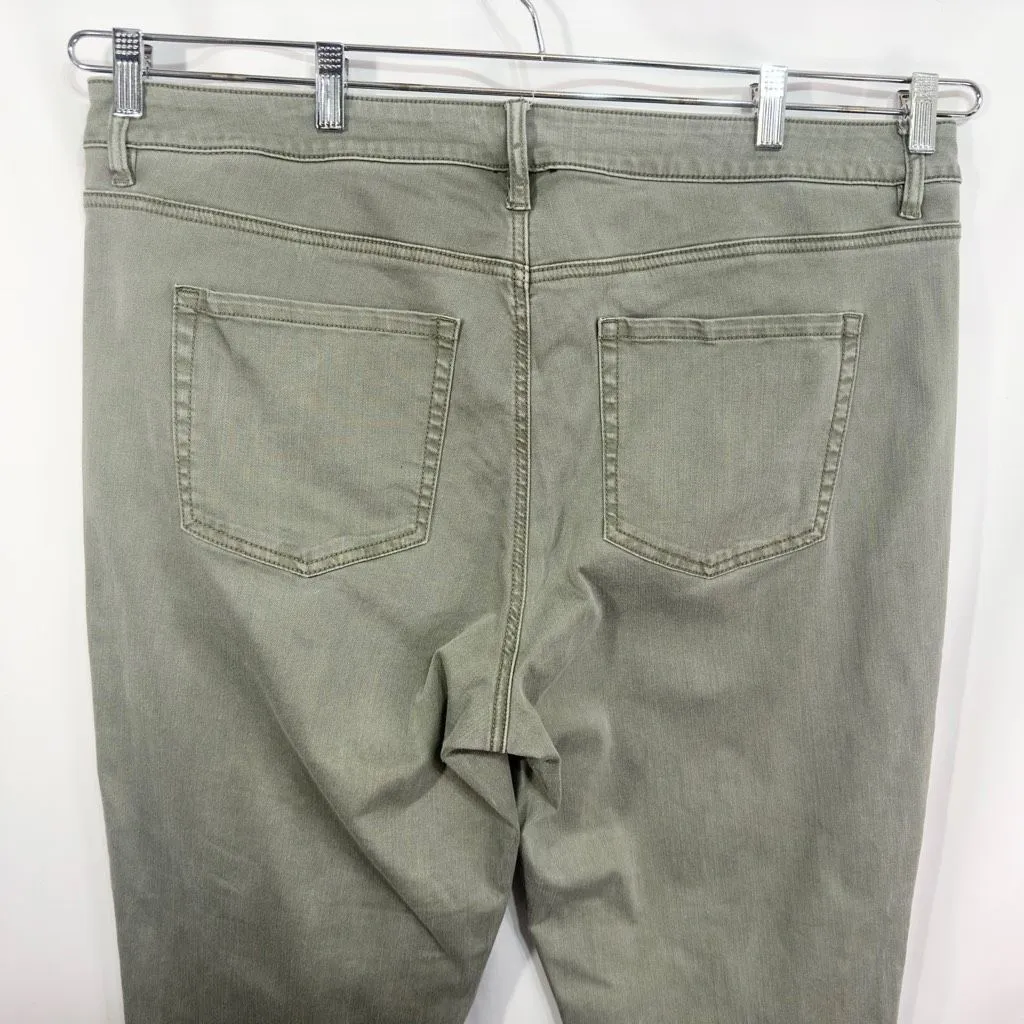 Lane Bryant Plus Size 18W‎ Jeans Green Super Stretch Mid Rise Ankle Raw Hem 741 - Image 7