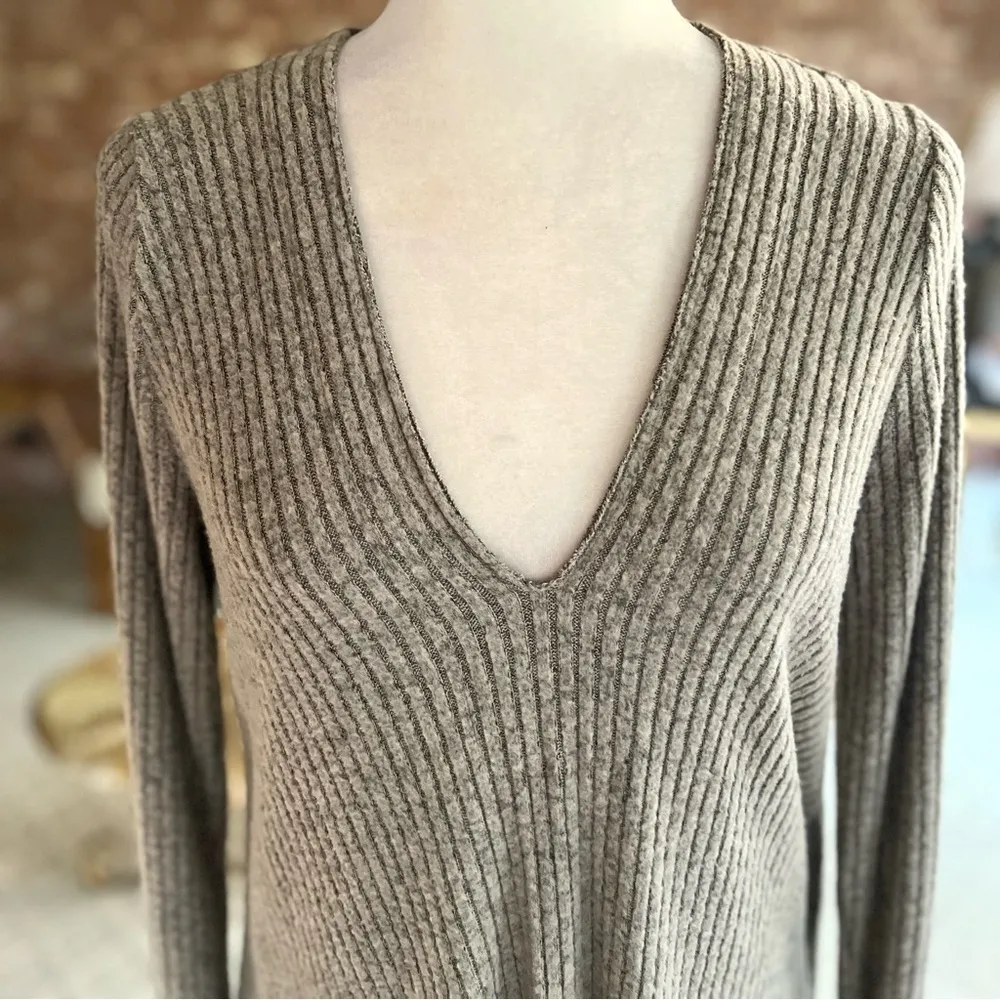 Lush Sage Green Sweater A-Line Mini Dress S - Image 2