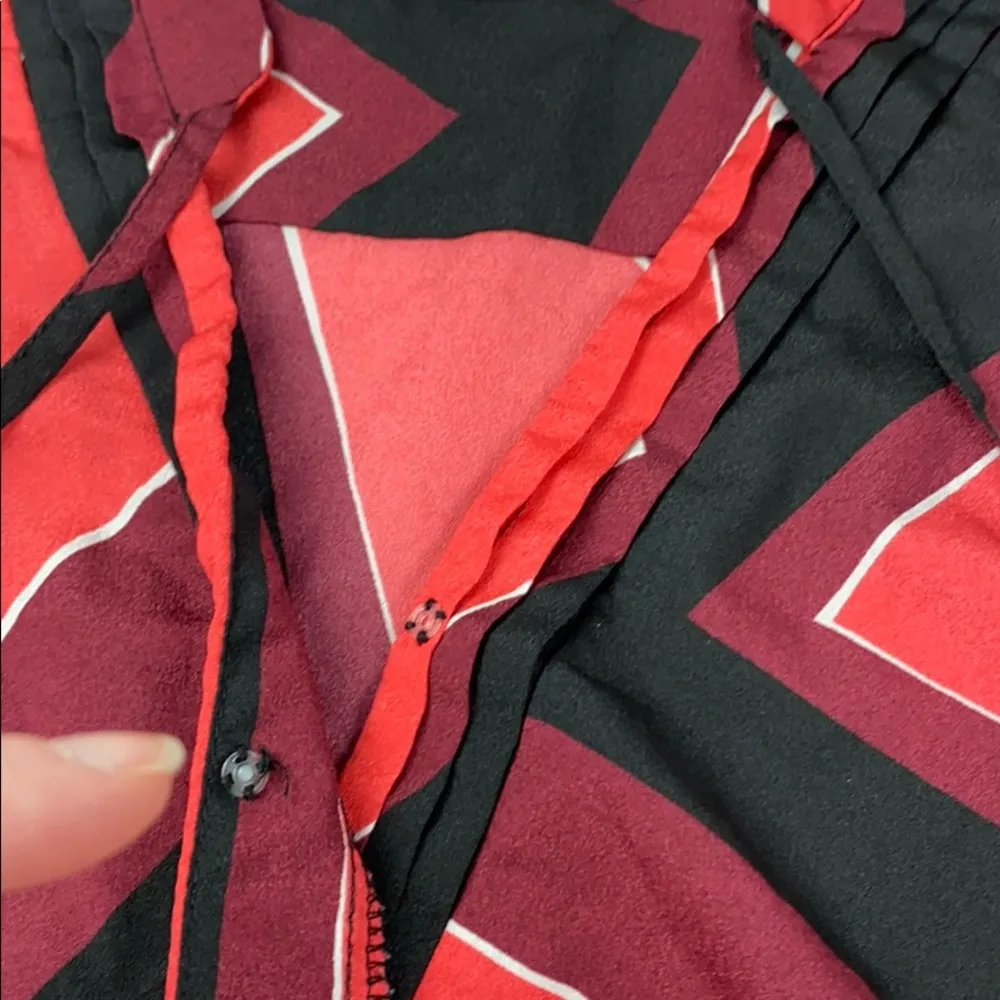 Wrap Snap and Tie Front Blouse NWOT S Pink - Image 2