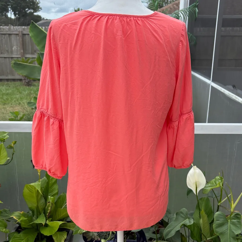 St. John Bay Coral Embroidered Women's Top - Image 3