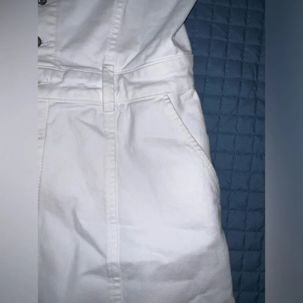 Paige Maddy‎ Denim Button Front Sleeveless Dress Crisp White 7856208-4520 Size 8 - Image 2