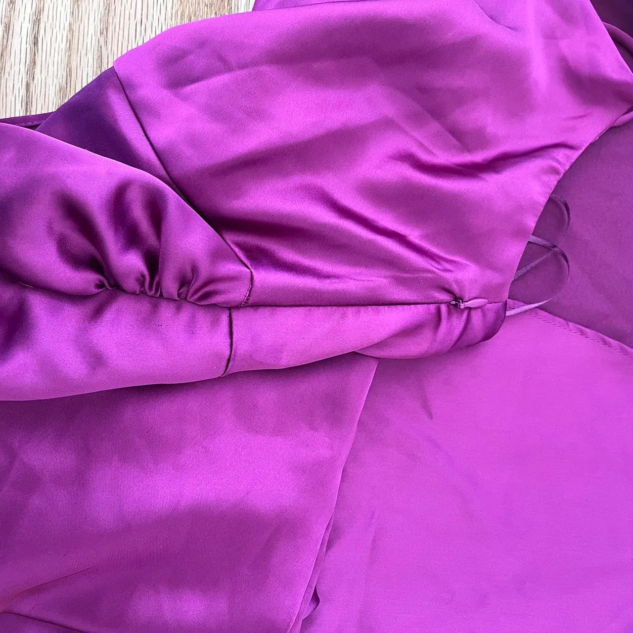 ZARA Magenta Satin Dress - Image 6