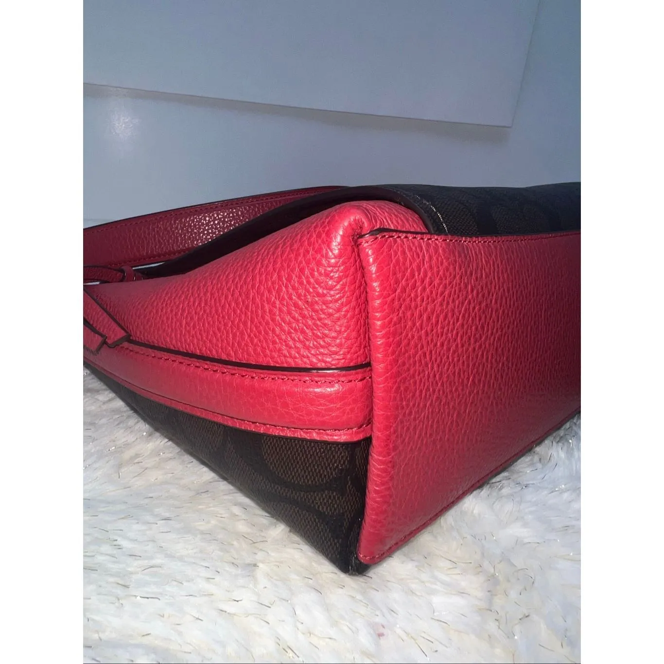 ➡️Coach Marlon Shoulder/Crossbody Handbag Sig Canvas Pebbled Leather F79993 $428 - Image 5