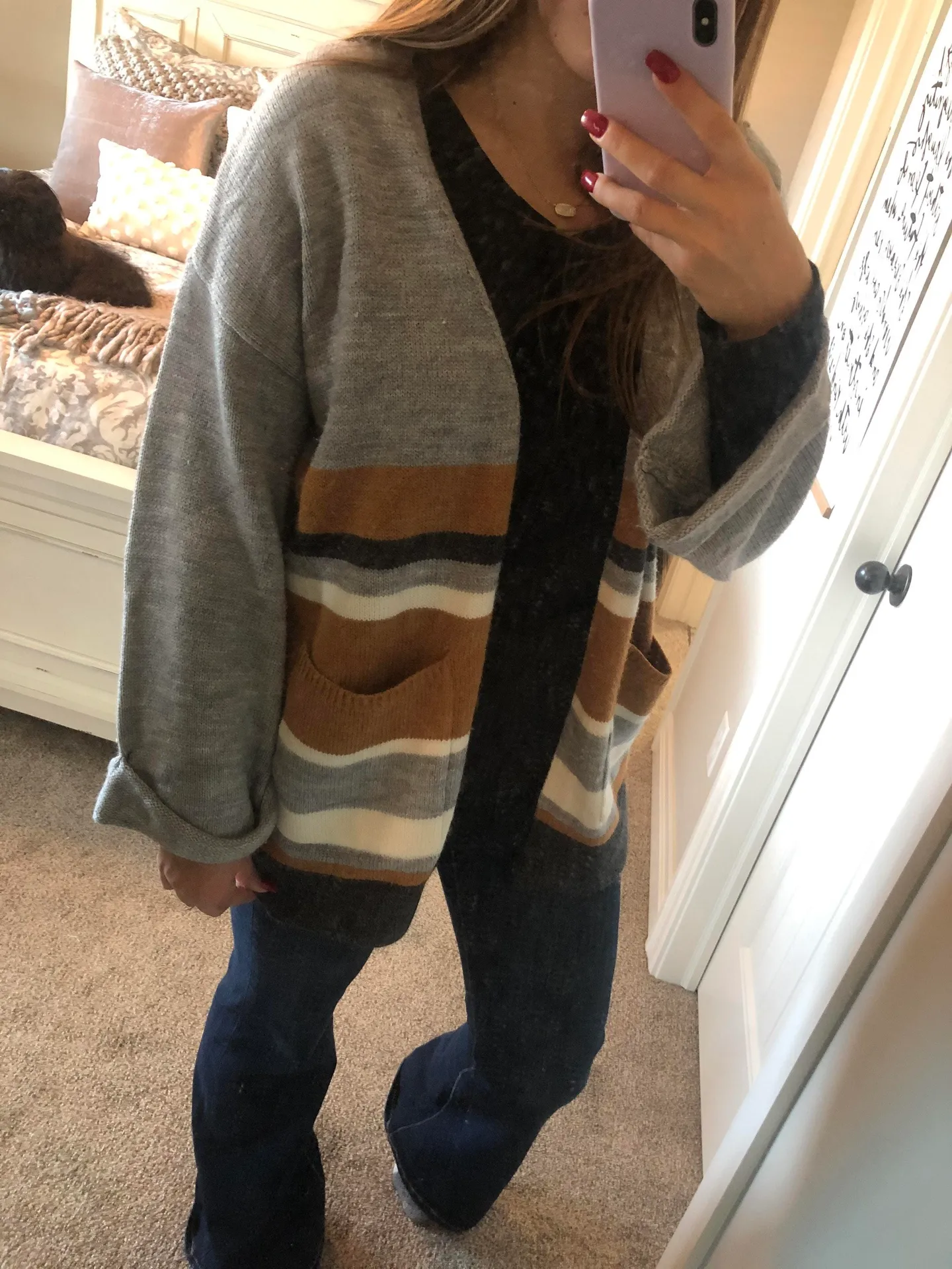 Main Strip - Open Front Sweater Knit Cardigan - Image 3