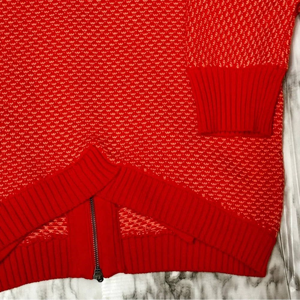 CaBI Orange Knit Zip Up Cardigan Sweater Women’s Sz M 3/4 Sleeve Cozy Warm Sweet - Image 5