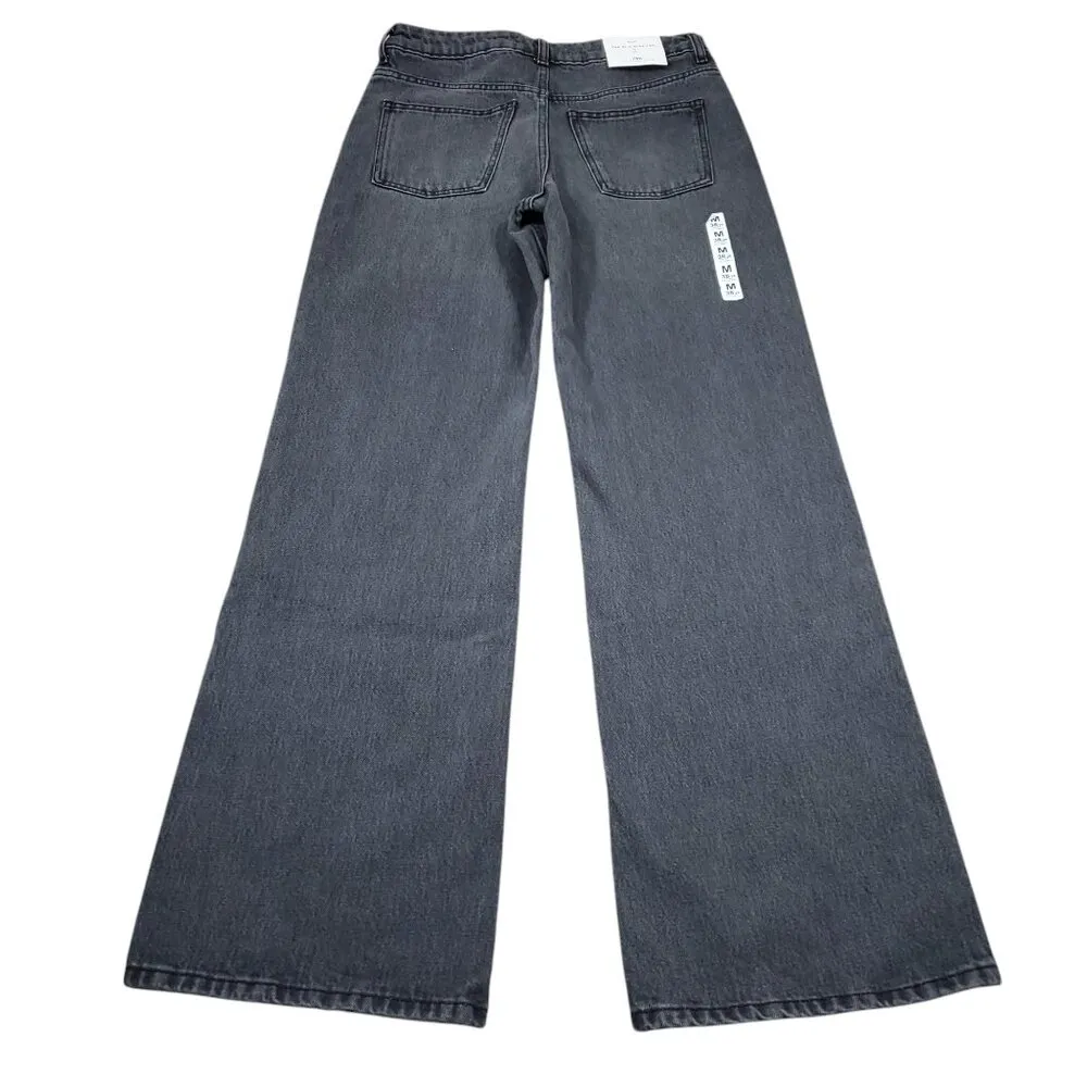Zara Signature 90s Wide Leg Jeans Gray Denim High Rise US Size 6 EU 38 Slim Fit - Image 2