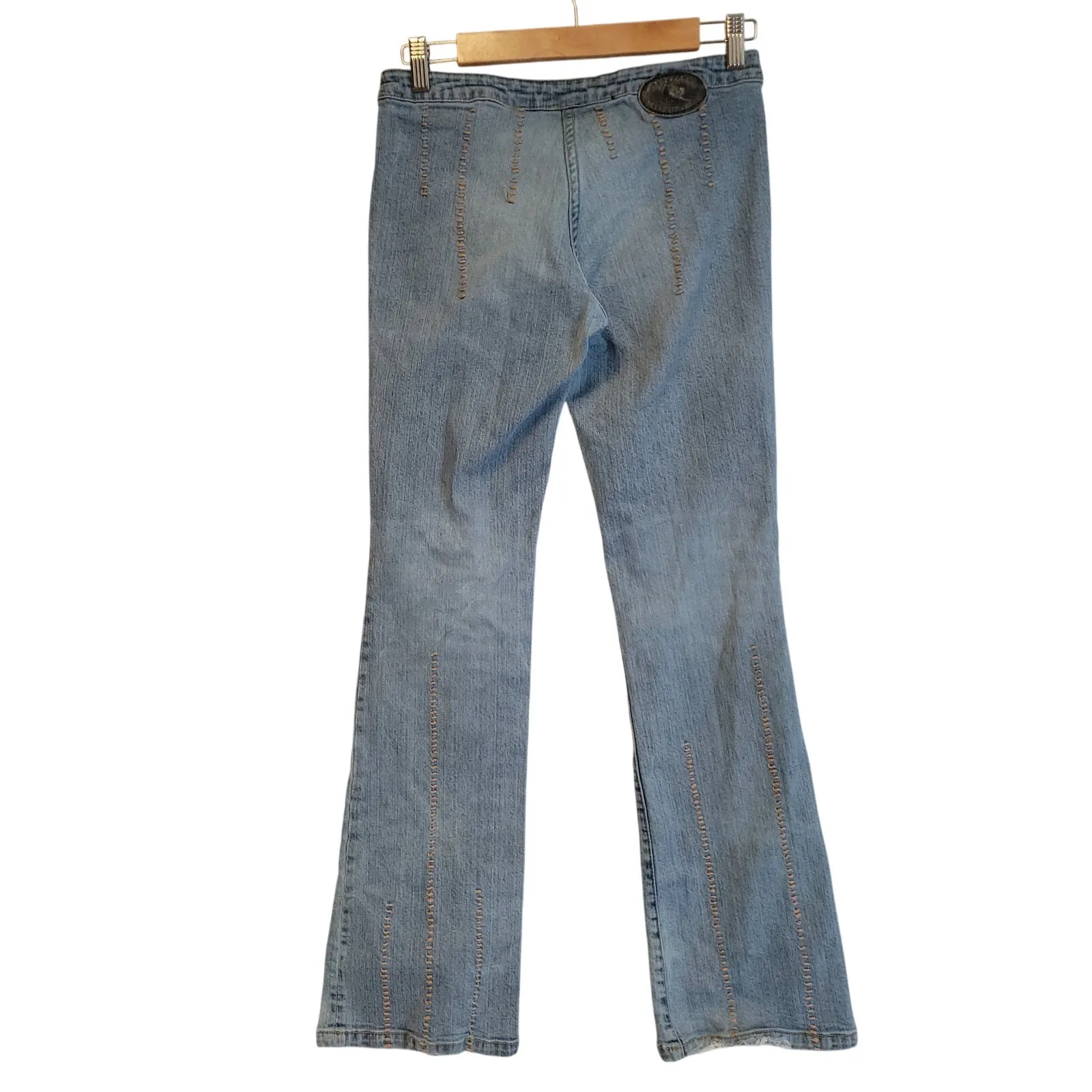 Vintage Parasuco Y2K 90s Jeans‎ 70s Hippie Boho Low Rise Festival Denim Size 29 Blue - Image 2