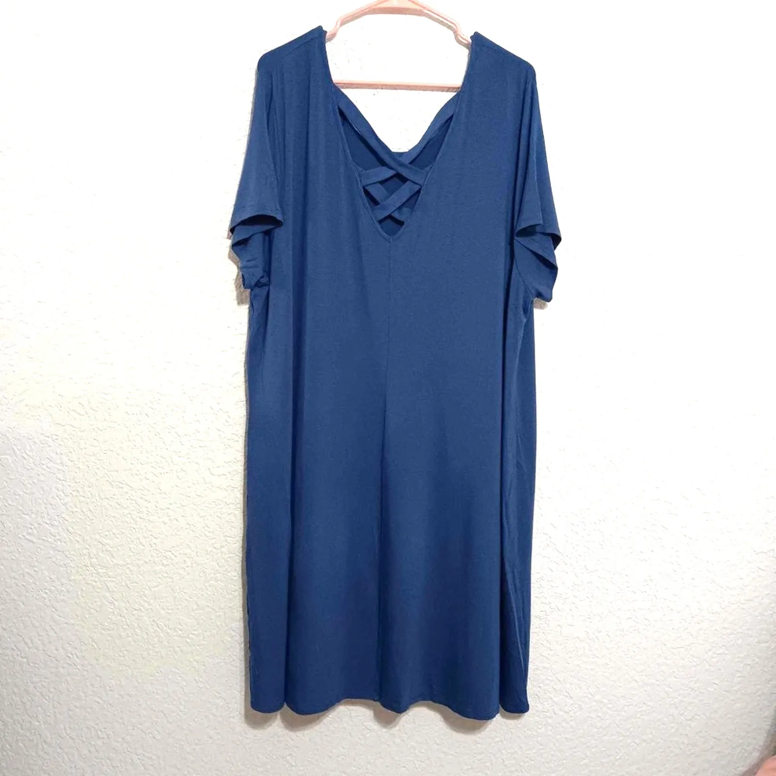 a.n.a. Blue Tunic Midi Dress Size 2X Pullover - Image 2