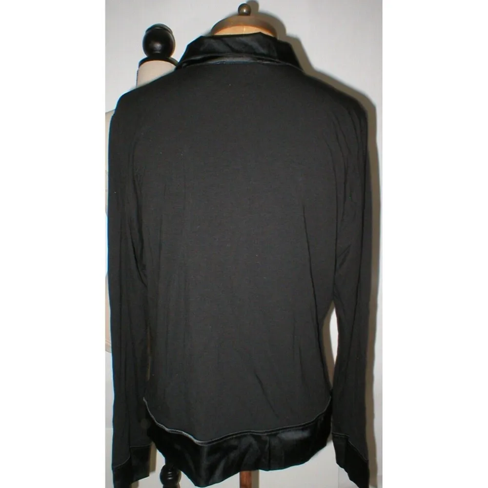 NWT New Womens Italy 48 Designer Marly's 19 81 Viscos Silk Polo Top Black 14 M L Size M - Image 4