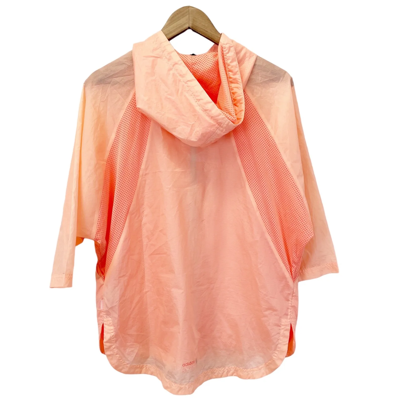 Adidas Neo‎ Studio Womens M Windbreaker Jacket Nectar Peach Full Zip Activewear Pink Size M - Image 4