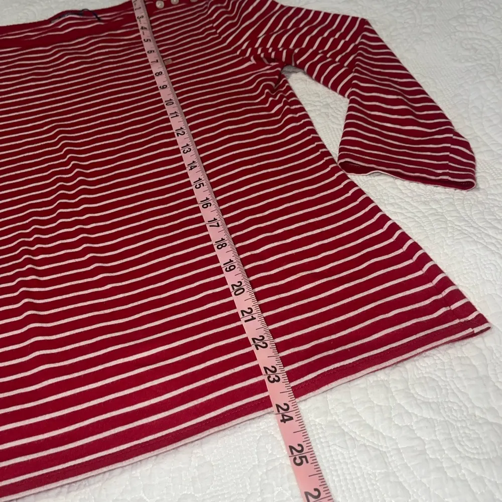 Ralph Lauren Petite Red Striped Top Size L - Image 4