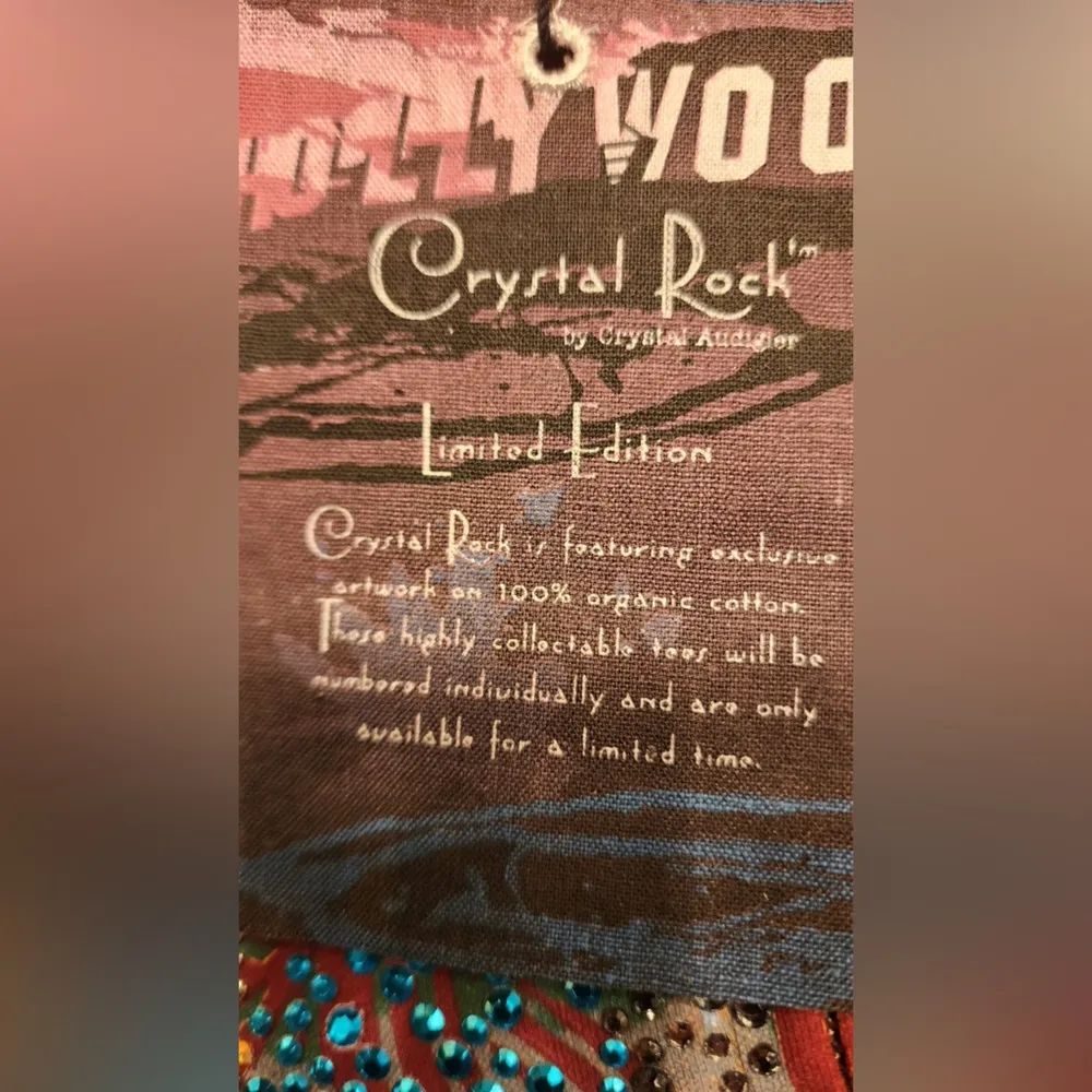 Christian Audigier Crystal Rock Women’s Orange Rhinestone Hoodie Size Small - Image 4