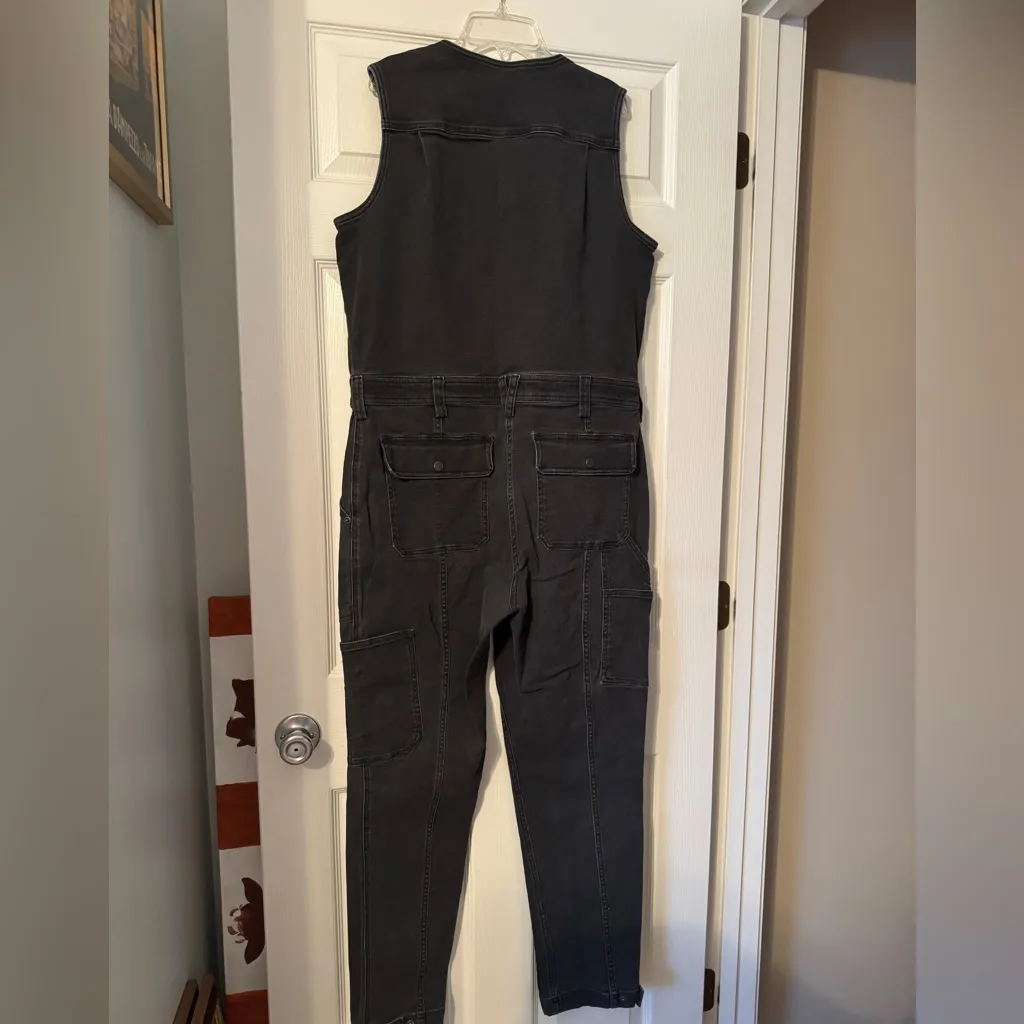 Duluth Trading Co Women's Black Denim Overalls Size 14 - Image 2