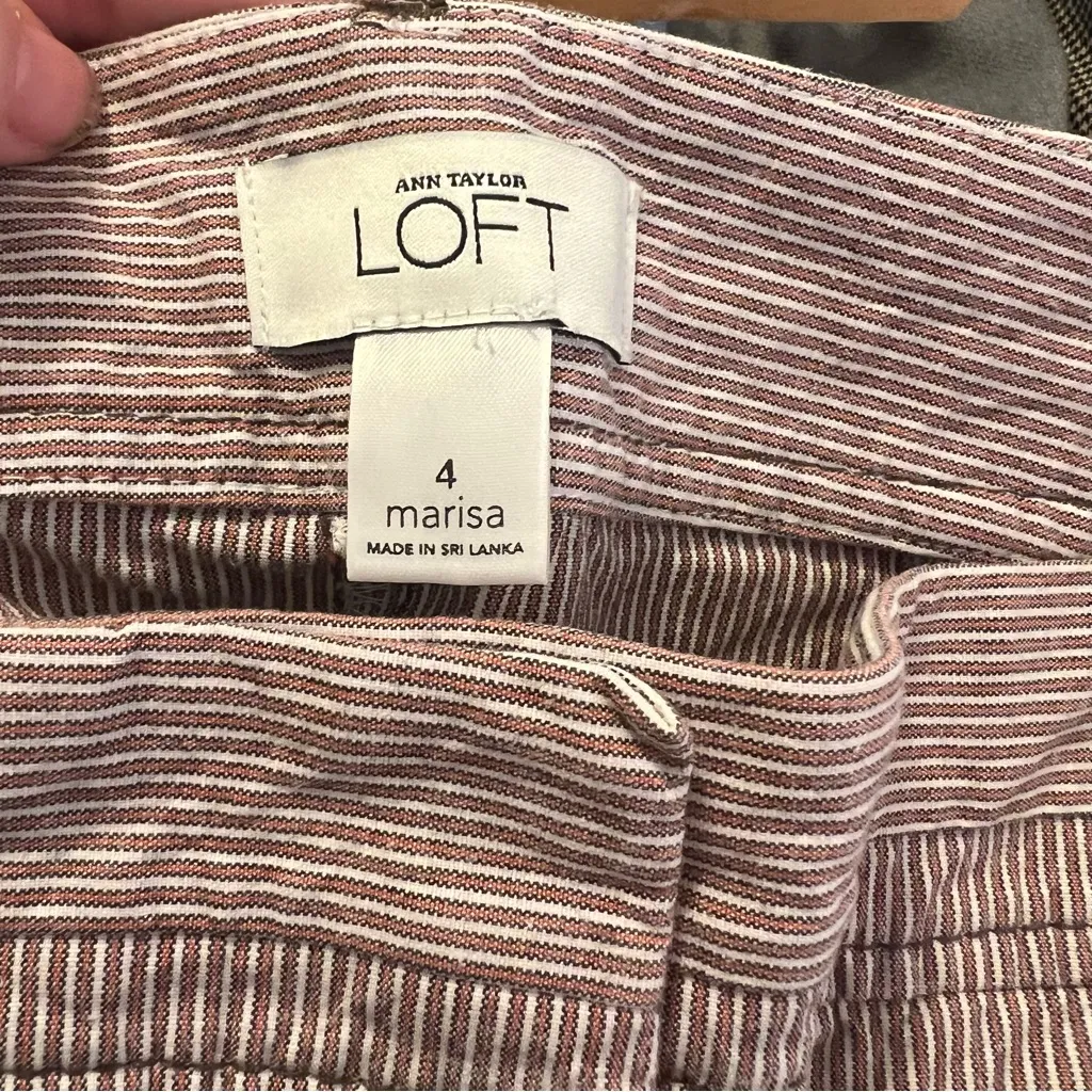 Loft Marisa Cropped Pant White Red Stripes 4 - Image 8