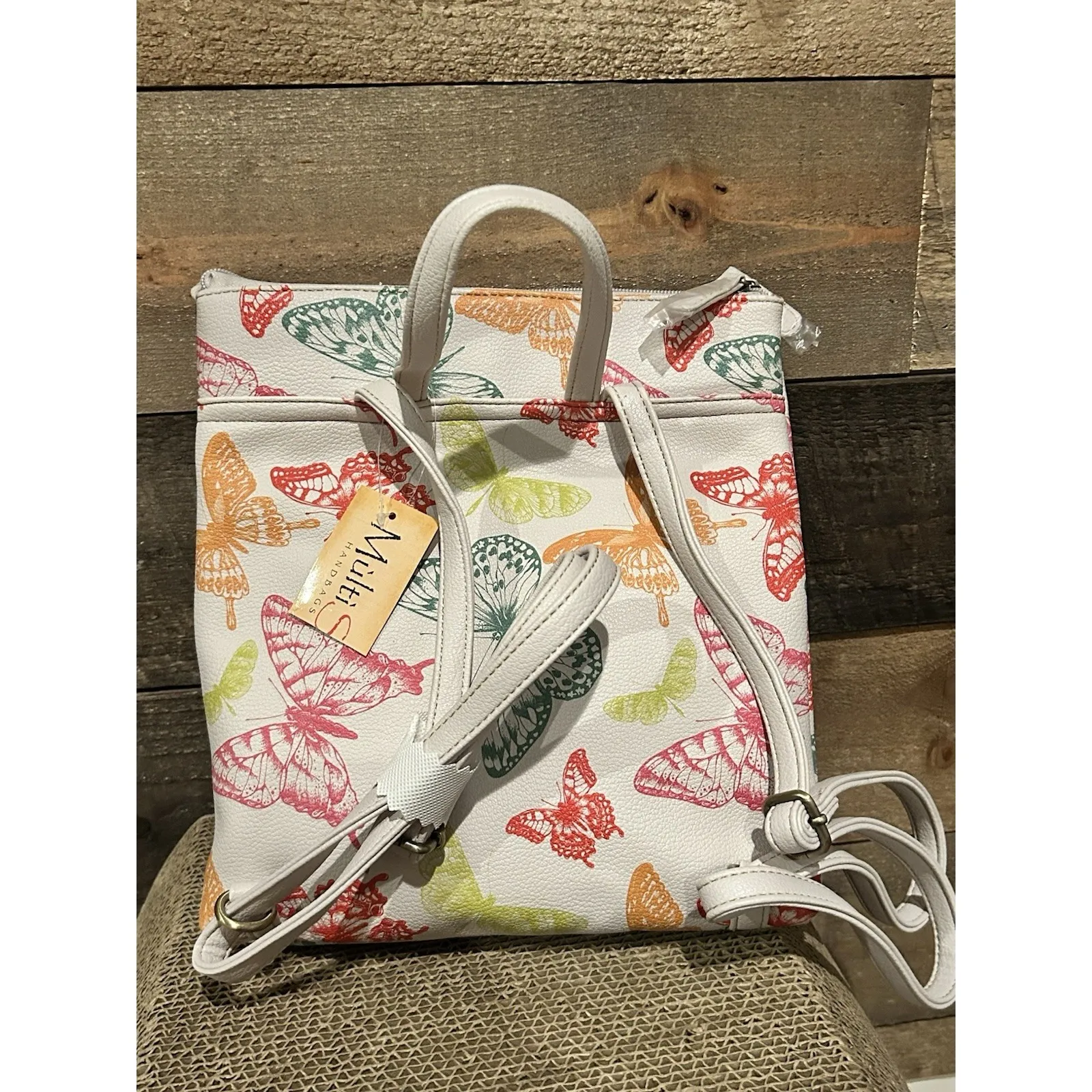 Multi Sac White Butterfly Backpack Medium‎ Backpack NEW - Image 2