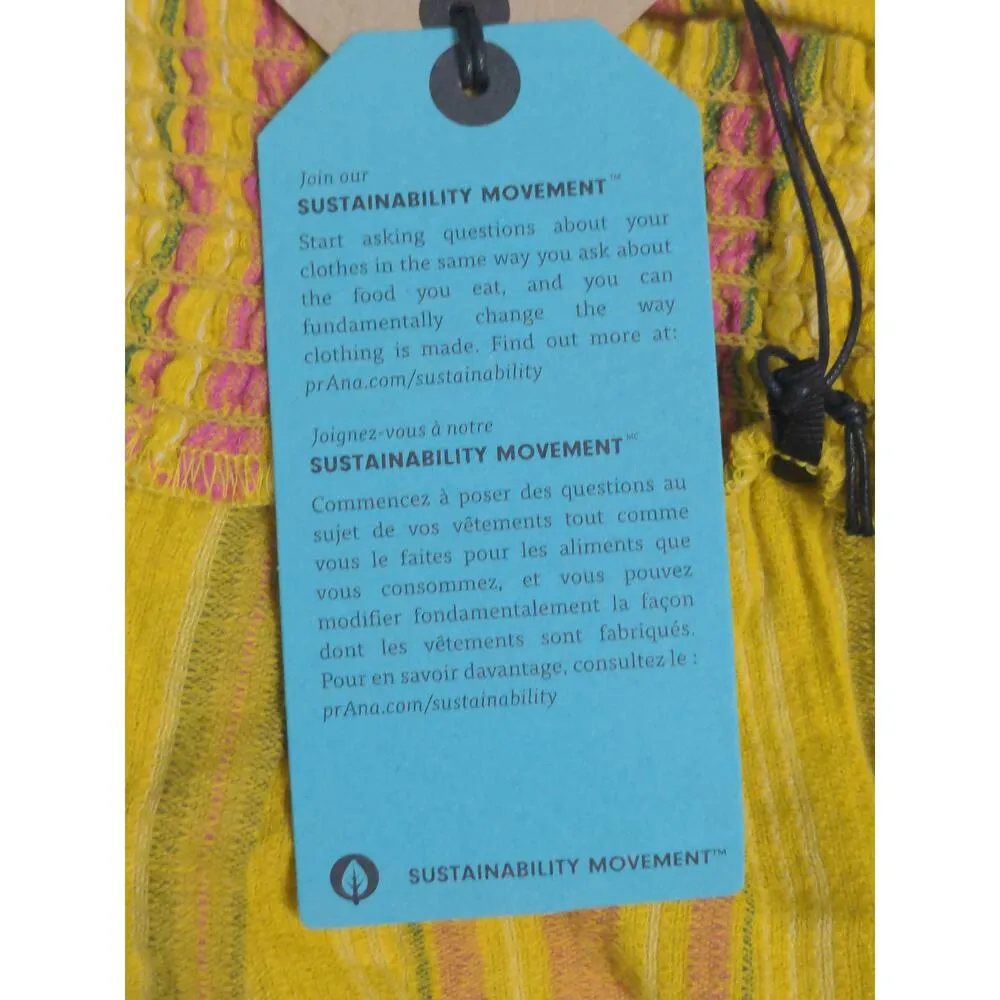 Prana Little Palm Cami Leapfrog Stripe (Yellow/Pink/Green) Tank Top Organic S - Image 10