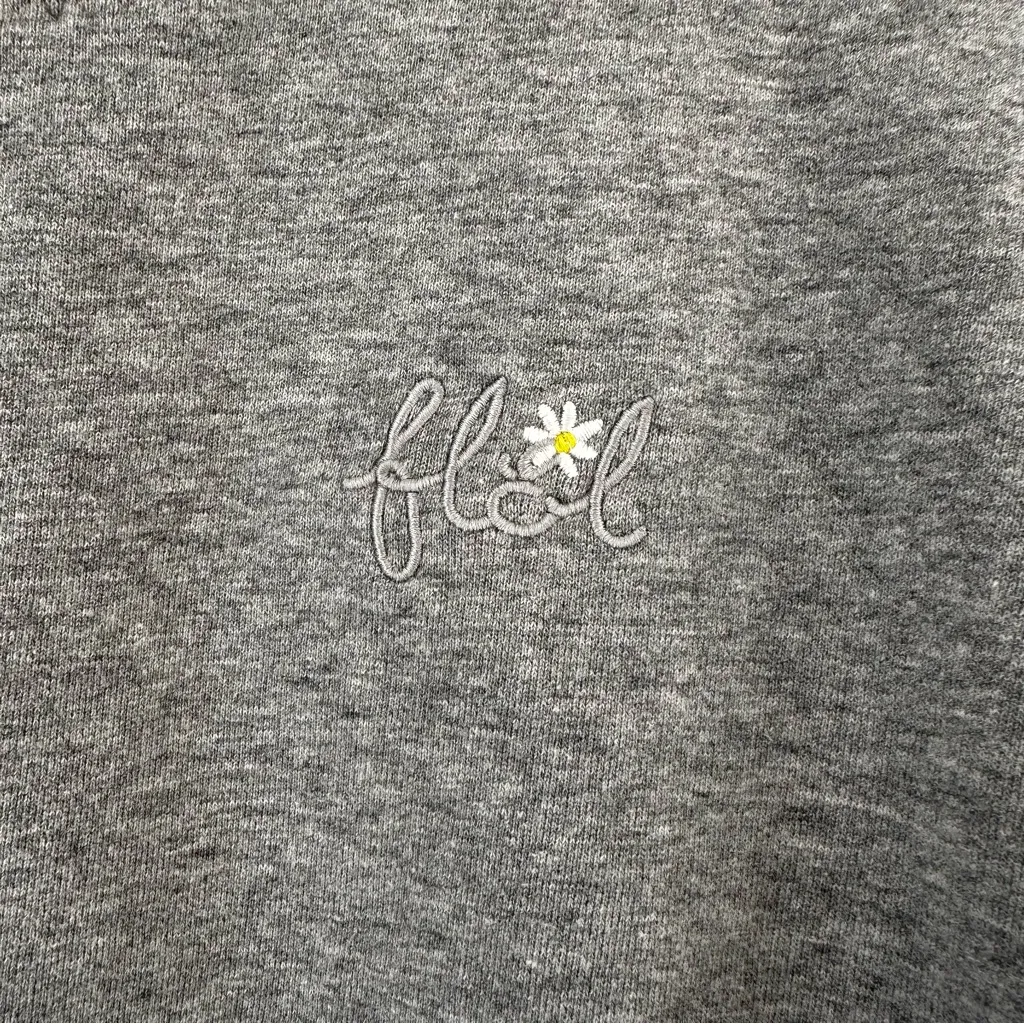 FOR LOVE AND LEMONS Oversized Crewneck Grey Fleece Sweatshirt grey embroidered S - Image 7