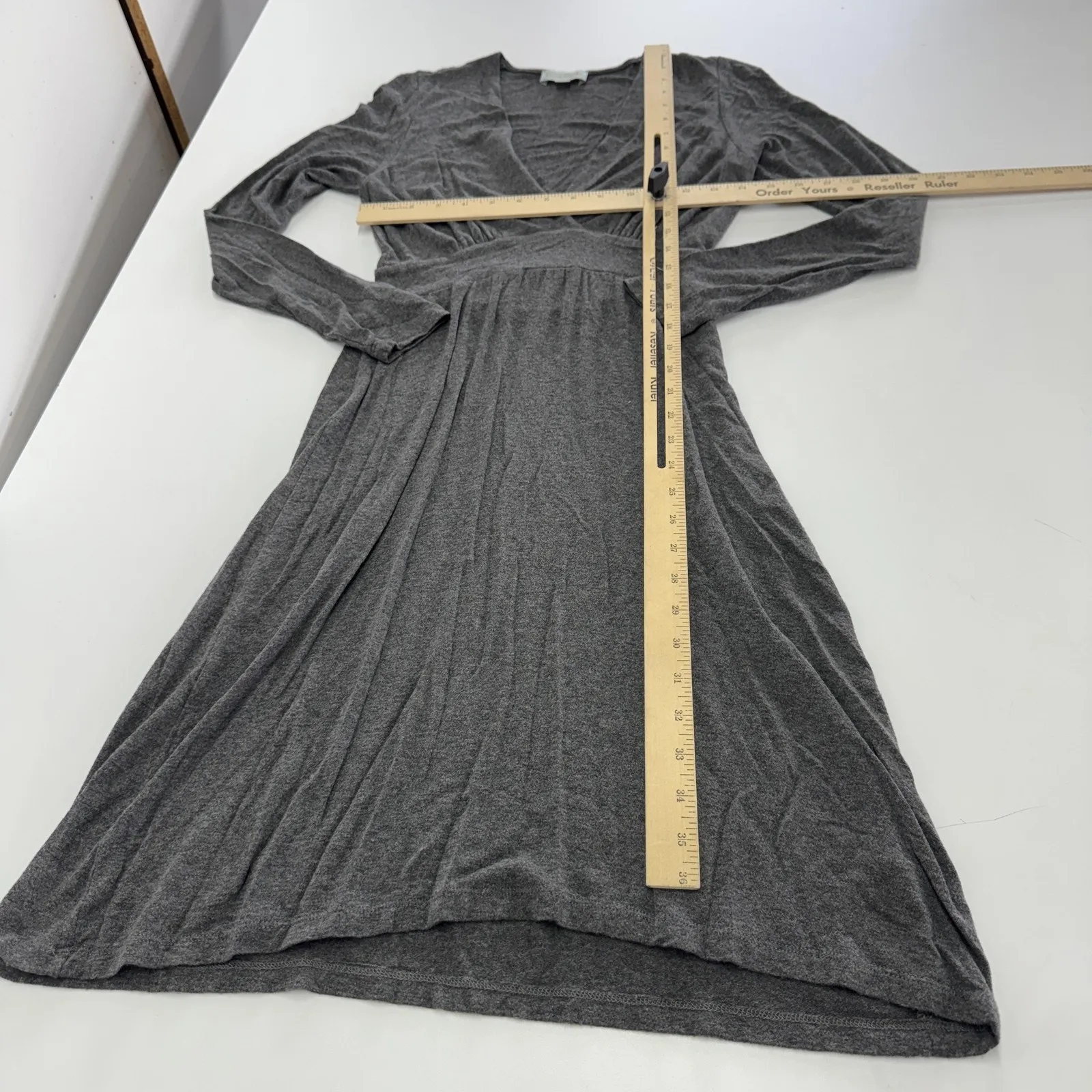 Veronica M Dress Womens Extra Small Gray‎ Long Sleeve V Neck Stretch Knit USA Gray Size XS - Image 7