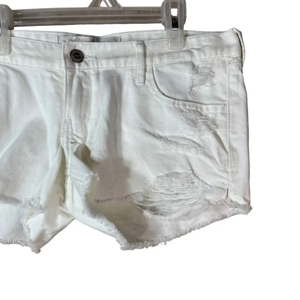 Hollister White Low Rise Short Shorts Size 5 - Image 3
