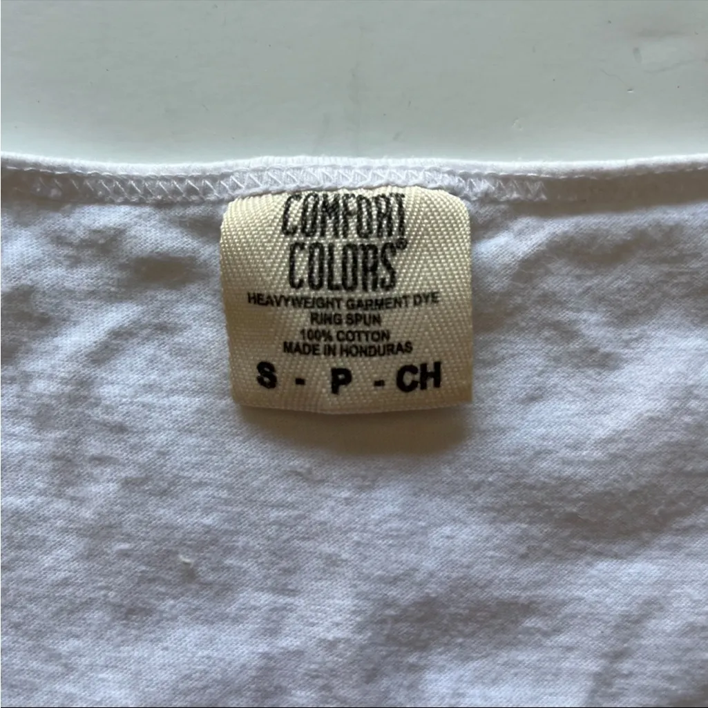 Comfort Colors Sorority Chi Omega White Graphic Tank Top Size Small - Image 5