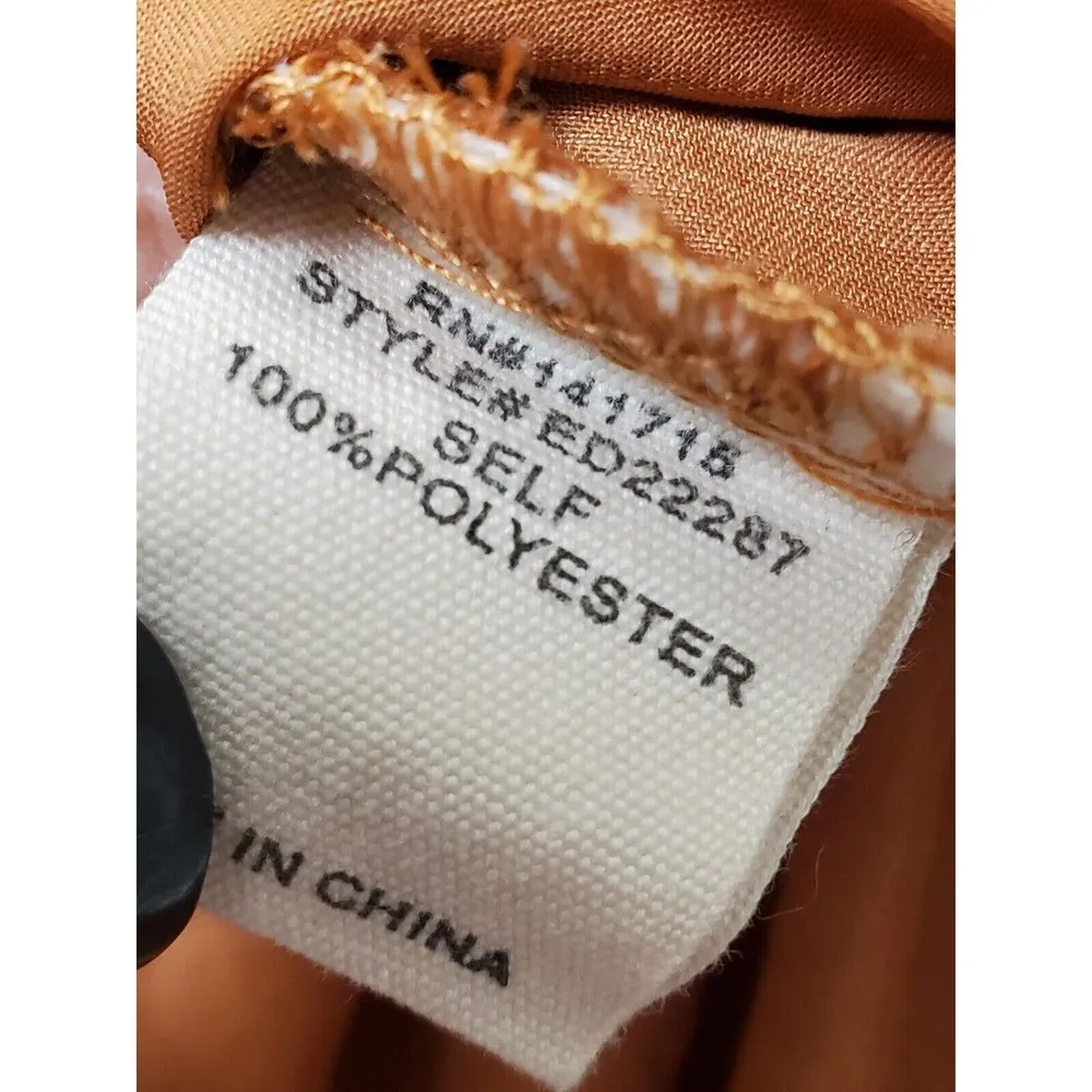 Evenuel Women's Orange 100% Polyester V-Neck Long Sleeve Knee Length Dress Small - Image 9