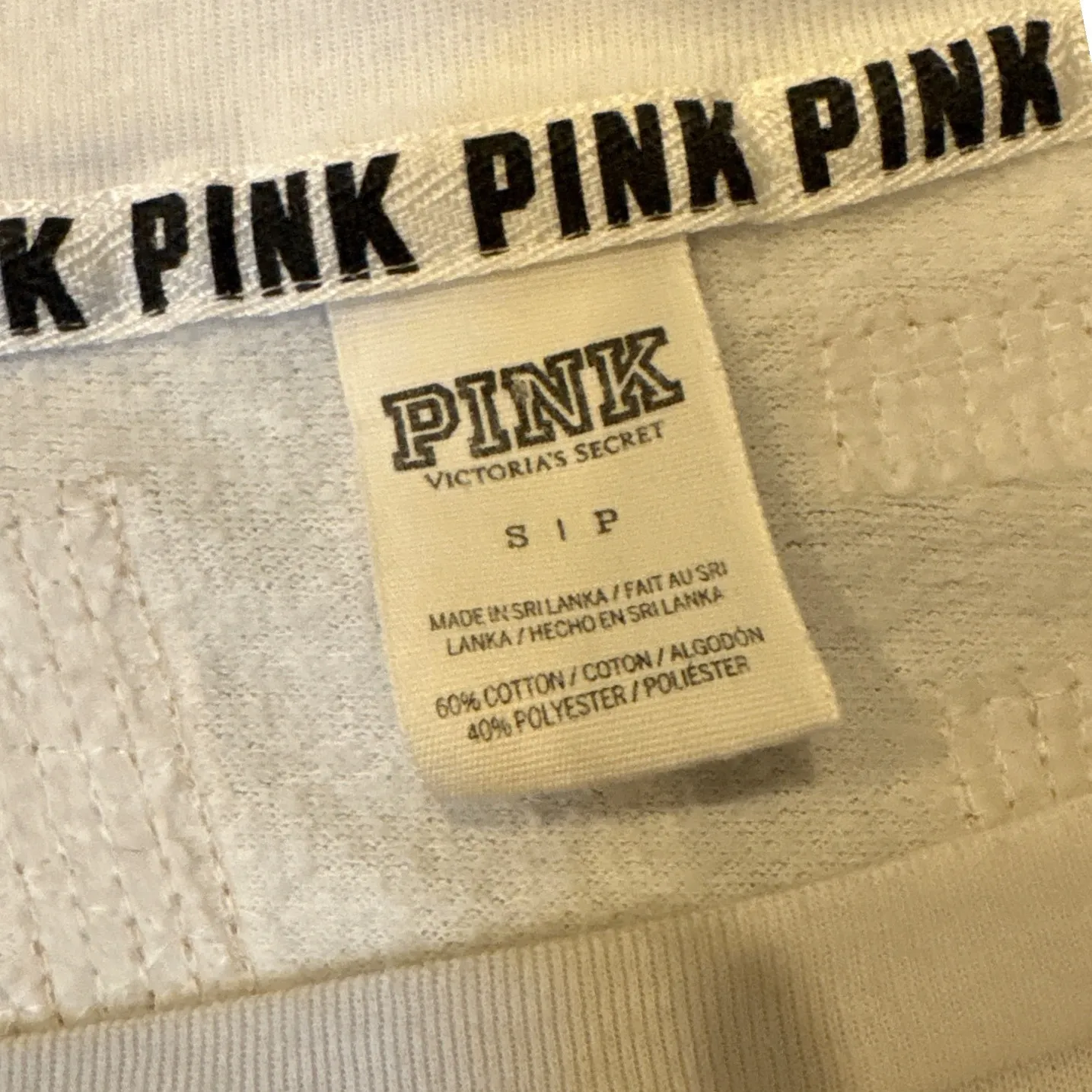 Victoria's Secret Pink y2k Crewneck Sequin Dog Logo Long Sleeve Sweatshirt Small White - Image 4