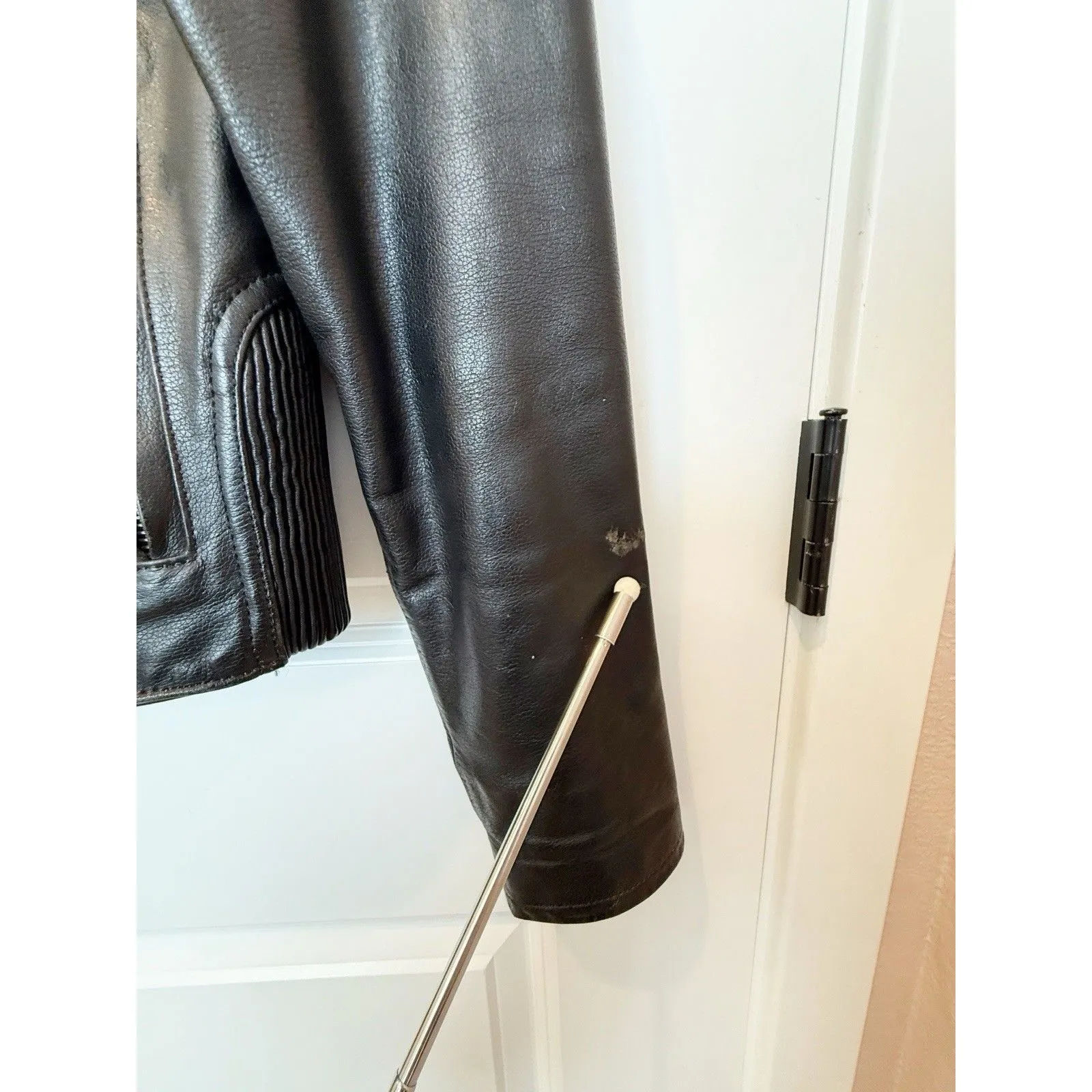 Vintage Harley Davidson Womens Victory Lane #1 Leather Jacket Size Small Heavy Black - Image 8