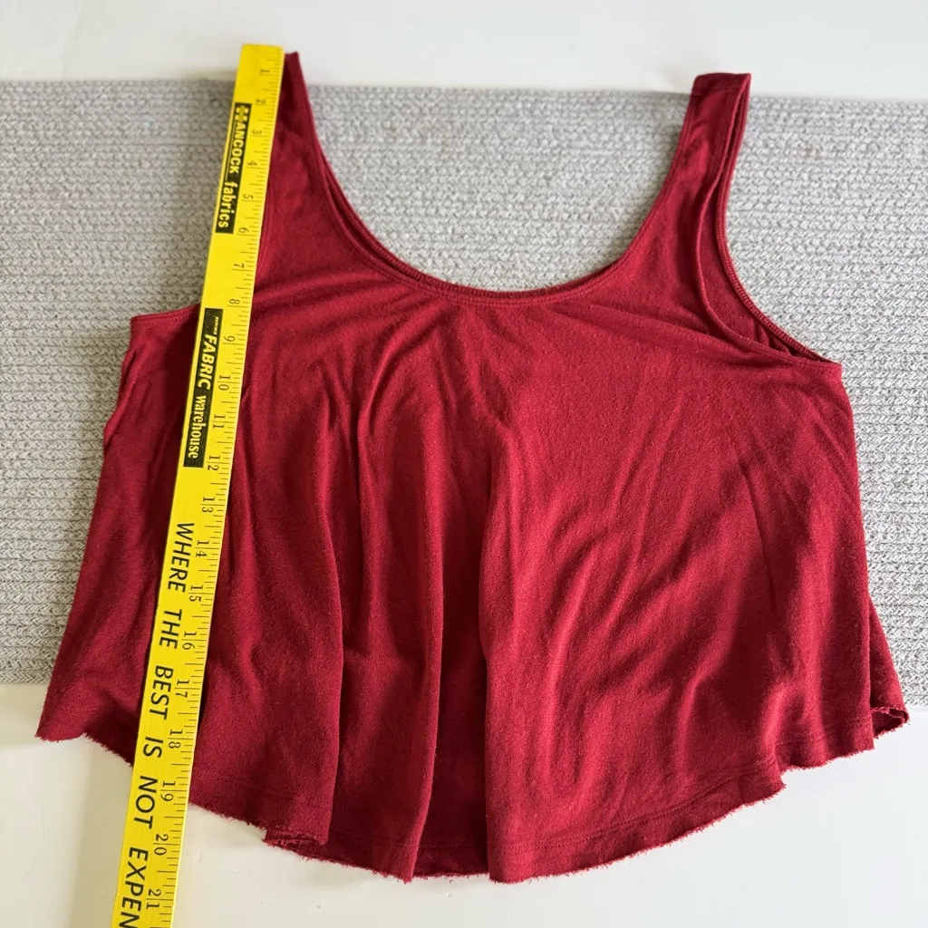 American Eagle Outfitters Rusty Red Low Scoop Back Loose Fit Crop Tank Sz Small - Image 6