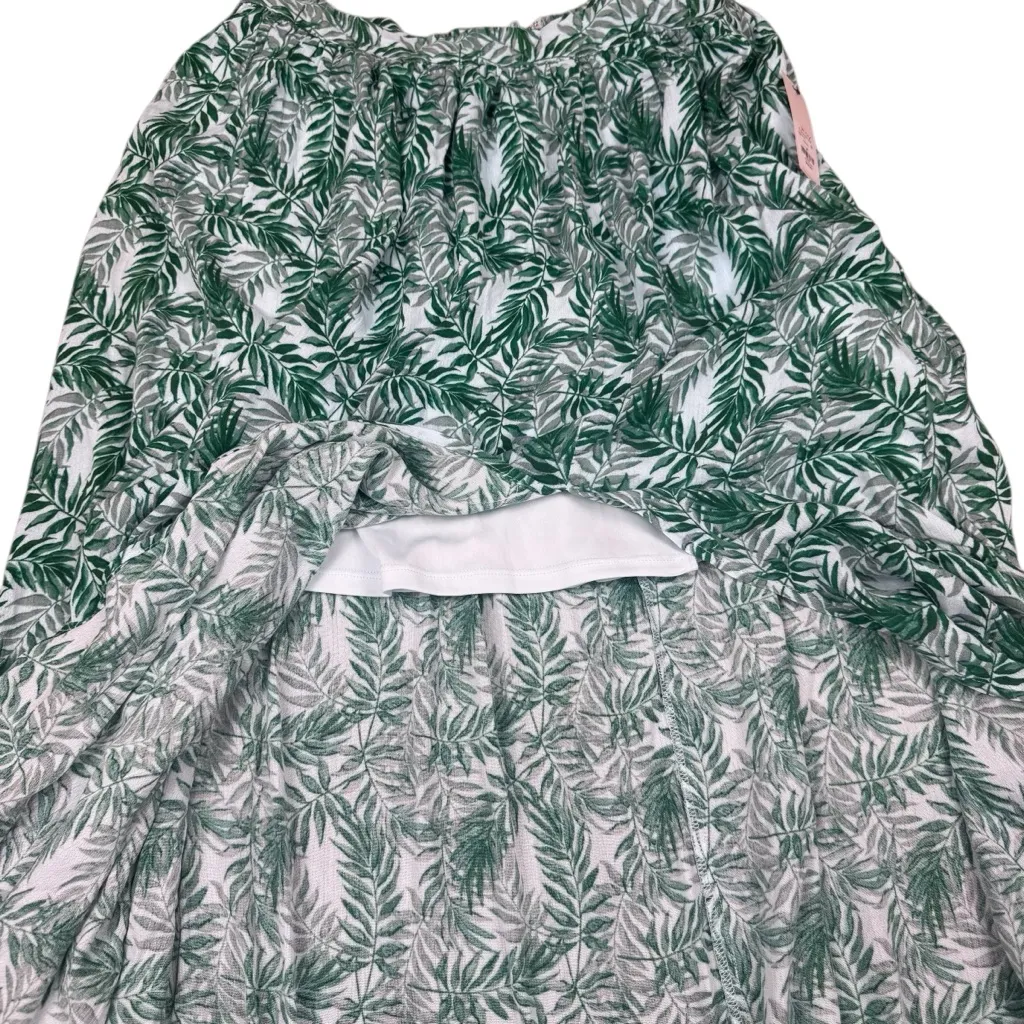 NWT Mi Ami Tropical Green Leaf Leg Slit Long Maxi Skirt Francesca’s Medium - Image 4