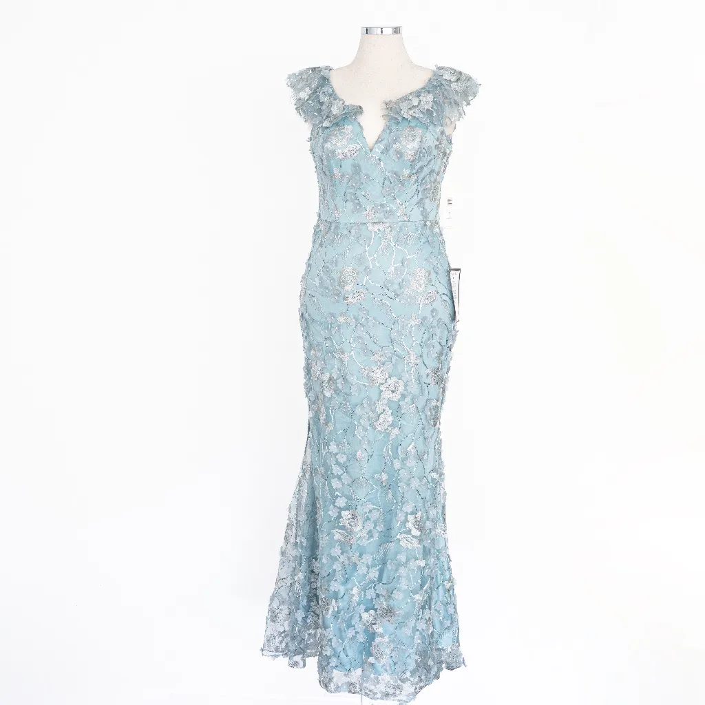 Eliza J - V-Neck 3D Flower Sleeveless Gown - Image 2