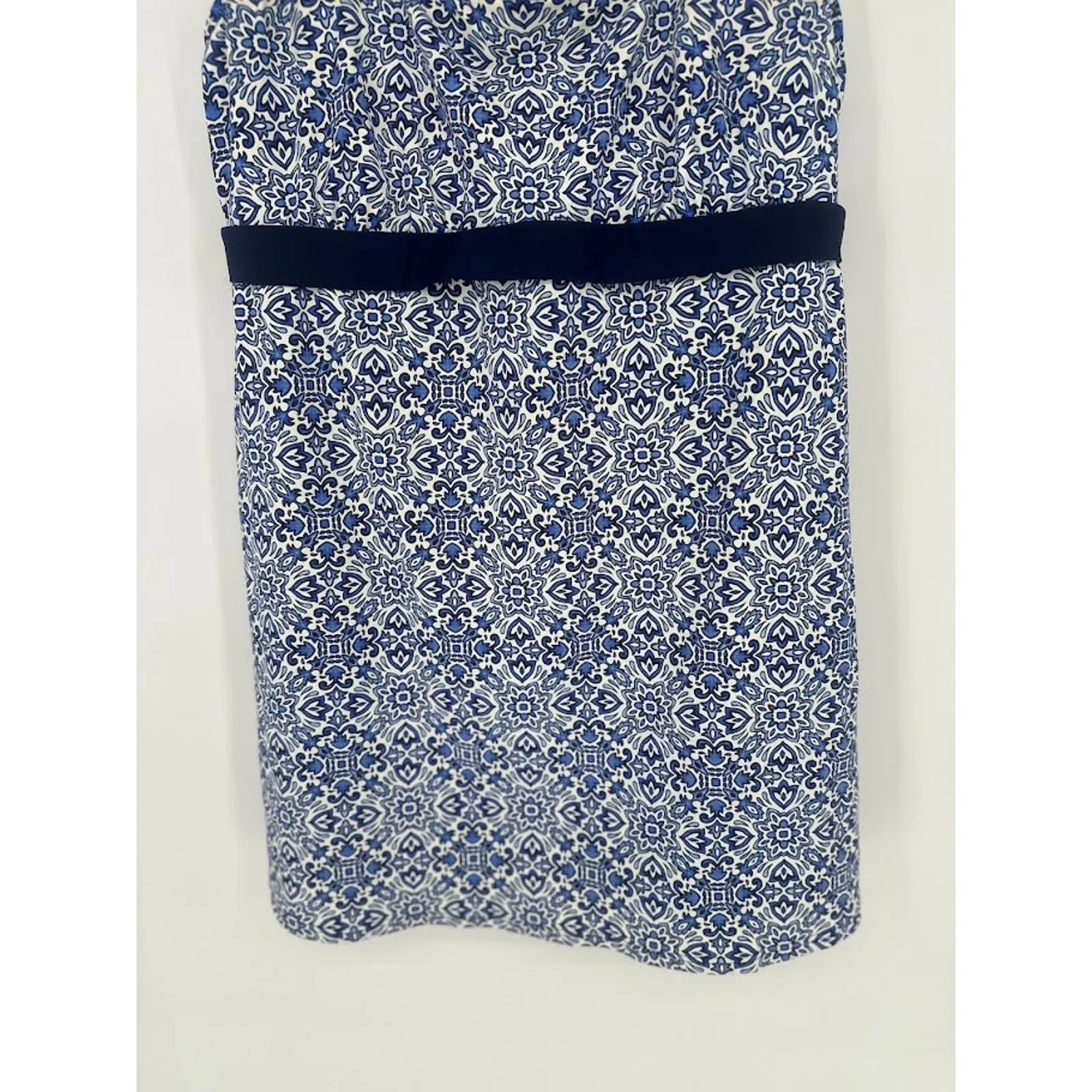 Lands' End Swimsuit Womens 16 Petite Blue White Swim Dress One Piece Padded - Image 3