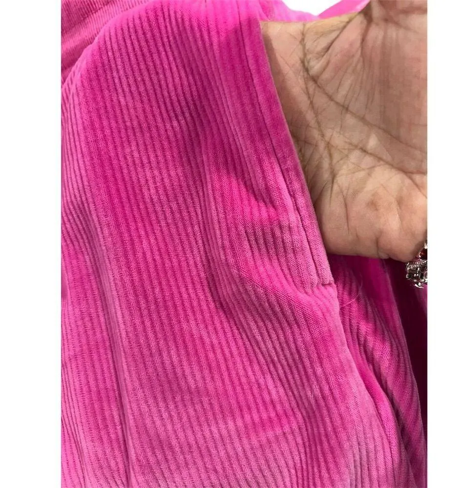 Women's Pink Velour Lounge Set Size M Long Sleeve Top & Pants Casual Size M - Image 9