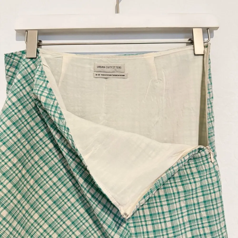 Urban Outfitters Women's Krista High Rise Plaid Mini Skirt in Green Size‎ Medium - Image 5